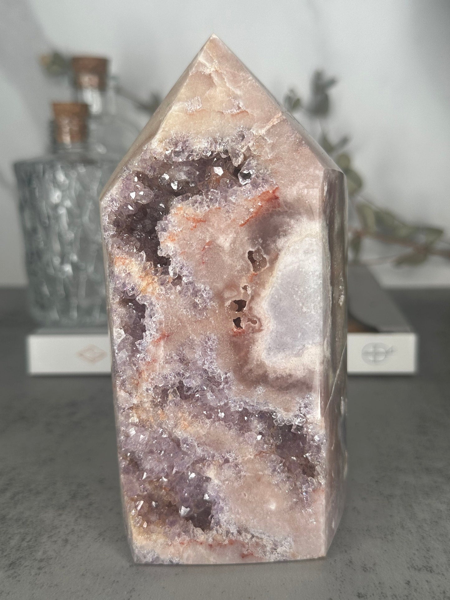 Extra Large | Pink Amethyst Tower | High-Quality | Genuine | Druzy | Tall | Crystal Tower | Big
