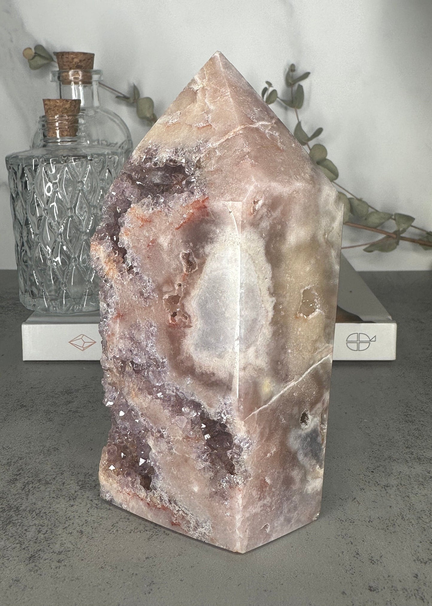 Extra Large | Pink Amethyst Tower | High-Quality | Genuine | Druzy | Tall | Crystal Tower | Big