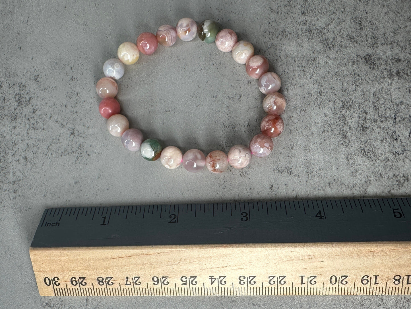 Beautiful Colorful Flower Agate Bracelet High-Quality Crystal Jewelry Beads In 8.7mm