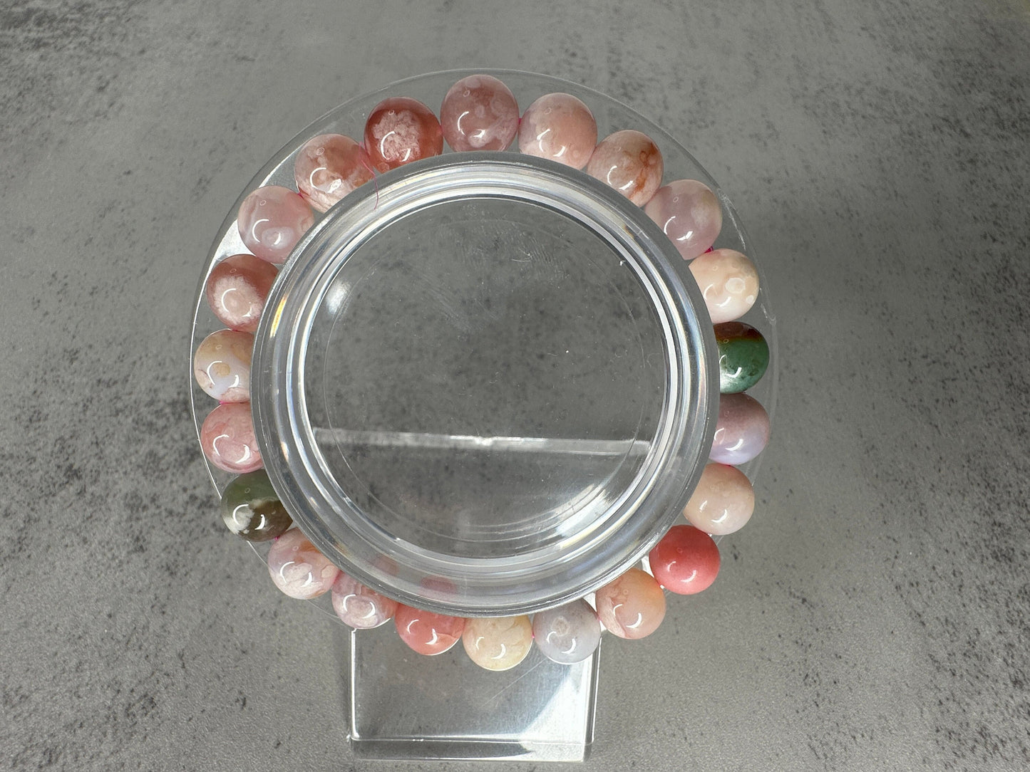 Beautiful Colorful Flower Agate Bracelet High-Quality Crystal Jewelry Beads In 8.7mm