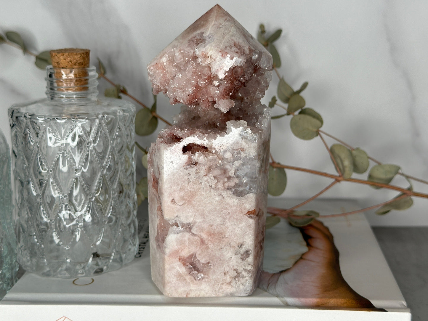 Amazing Pink Amethyst Tower/Point High-Quality Genuine Crystal Statement Piece From Brazil With Banding