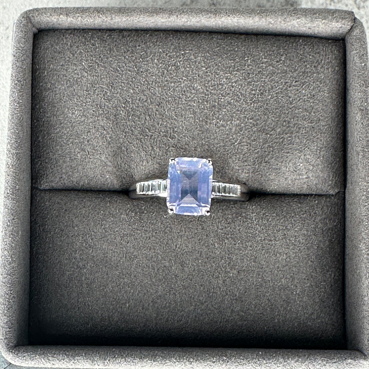 Lovely Lavender Moon Quartz Ring Adjustable 925 Sterling Silver High Quality Crystal Jewelry With Transparent Zircon