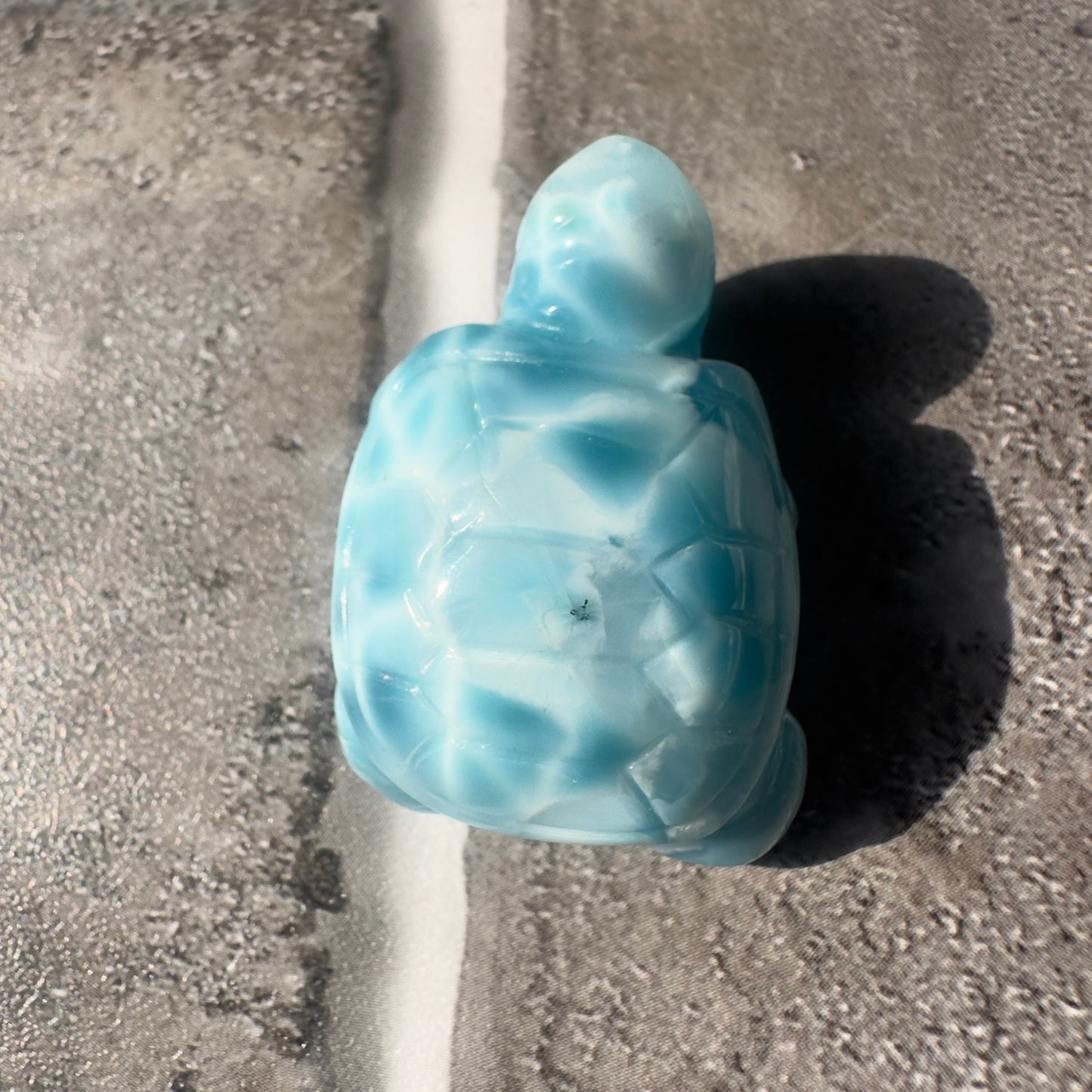 Stunning Larimar Turtle Carving High-Quality Grade AAA+ From The Dominican Republic Carved In China | Tucson Gem Show Exclusive