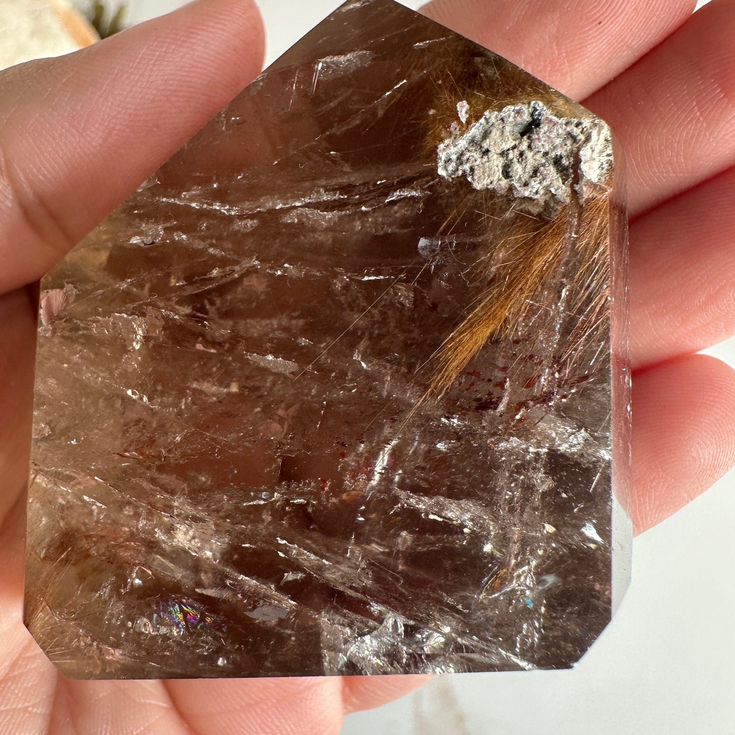 Amazing Rutile Smoky Quartz Point/Tower From Brazil