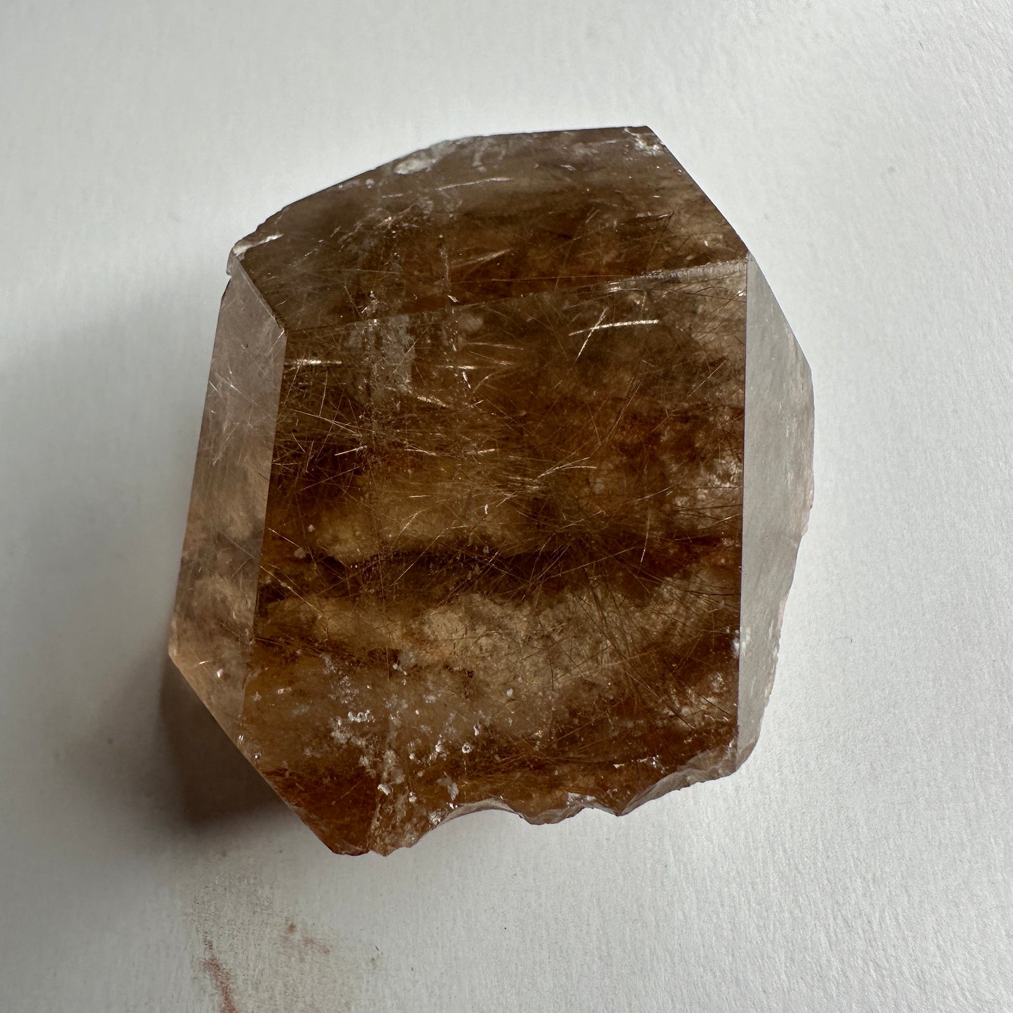 Captivating Rutile Smoky Quartz Freeform Point With Garden Inclusions From Brazil