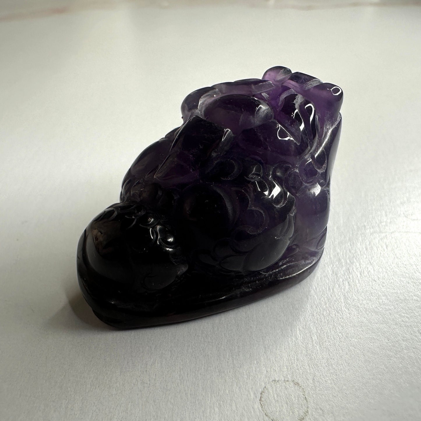 Adorable Mini Money Toad Master Carved In Amethyst | Pocket size