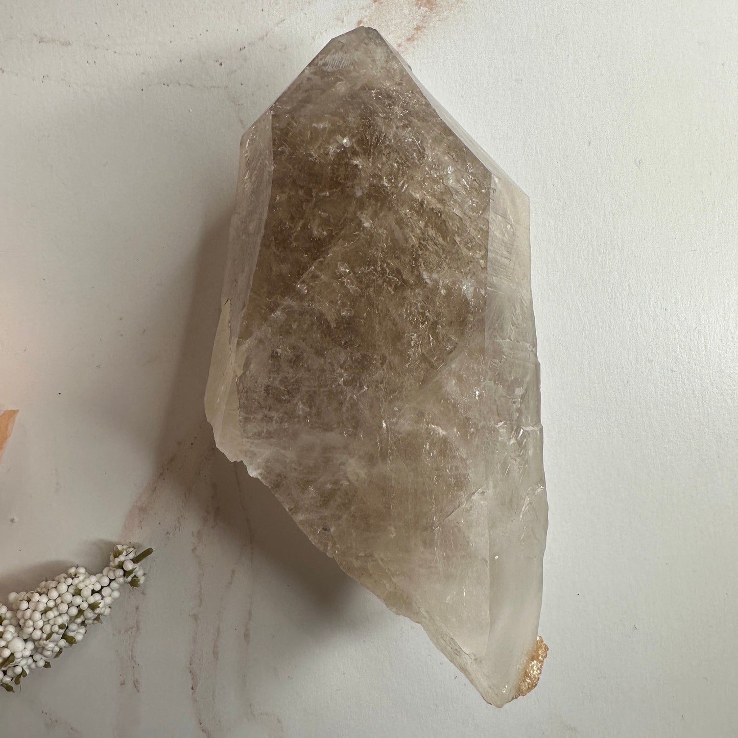 Raw Smoky Quartz Point Large With Mica & Contact keys From Brazil