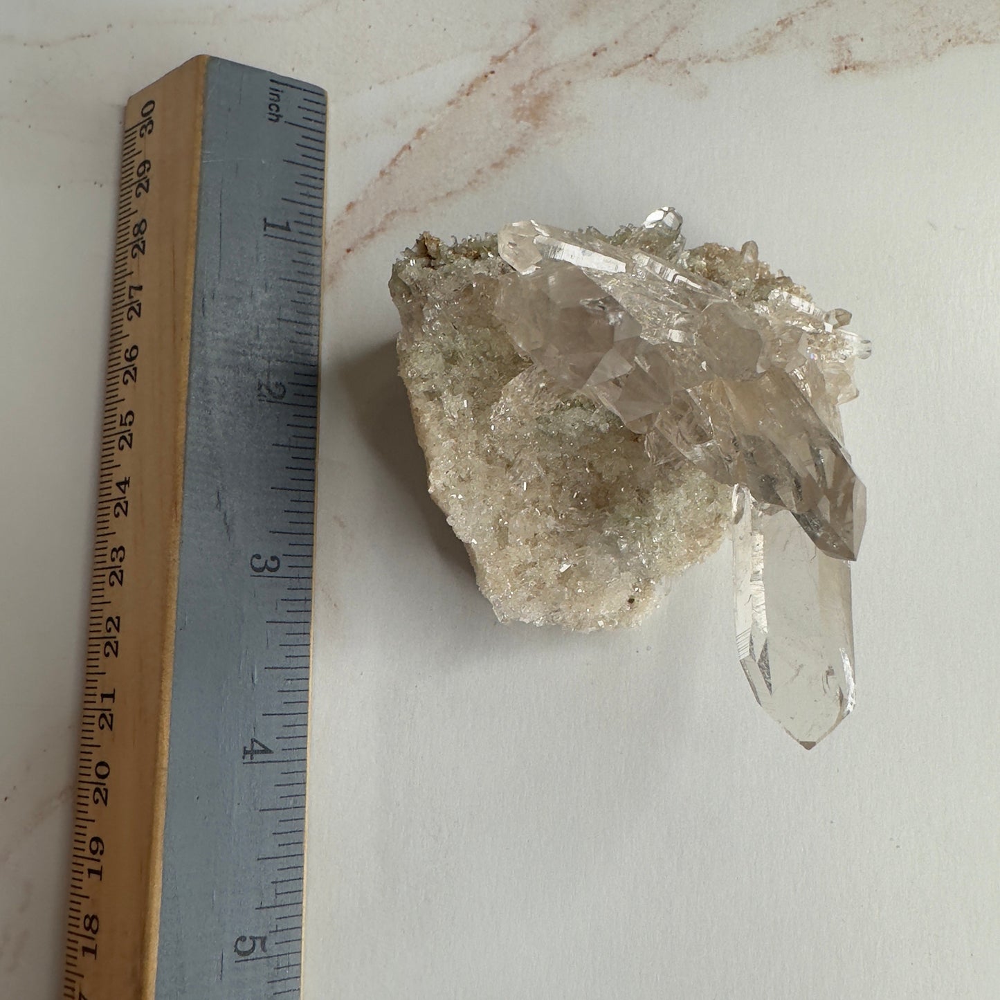 Pink Himalayan Samadhi Quartz With Chlorite High-Quality Genuine Specimen Crystal Cluster from India | Tucson Gem Show Exclusive