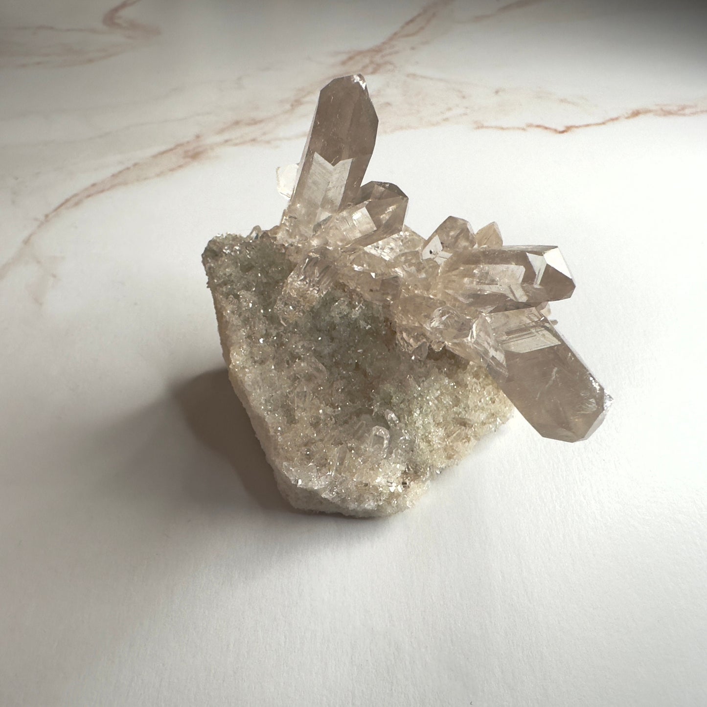 Pink Himalayan Samadhi Quartz With Chlorite High-Quality Genuine Specimen Crystal Cluster from India | Tucson Gem Show Exclusive