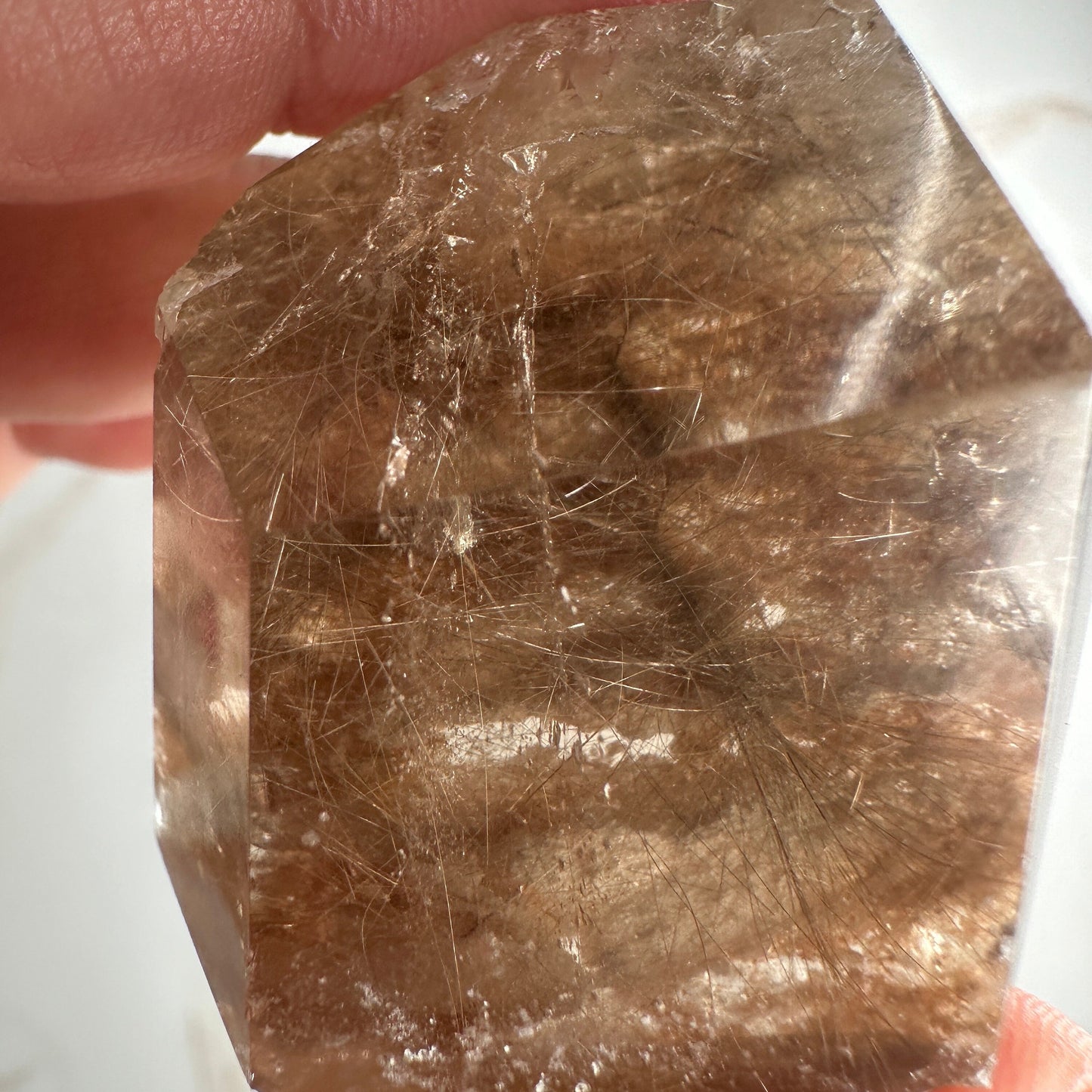 Captivating Rutile Smoky Quartz Freeform Point With Garden Inclusions From Brazil