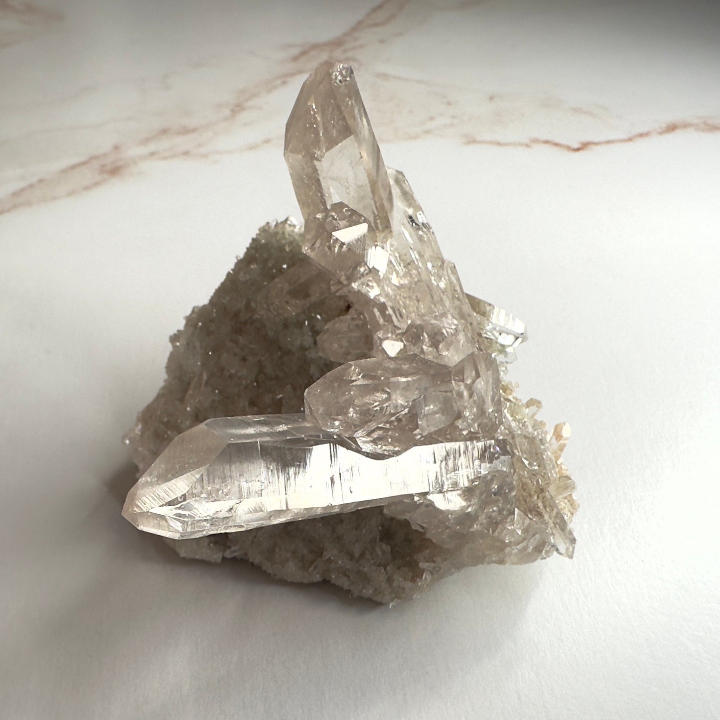 Pink Himalayan Samadhi Quartz With Chlorite High-Quality Genuine Specimen Crystal Cluster from India | Tucson Gem Show Exclusive