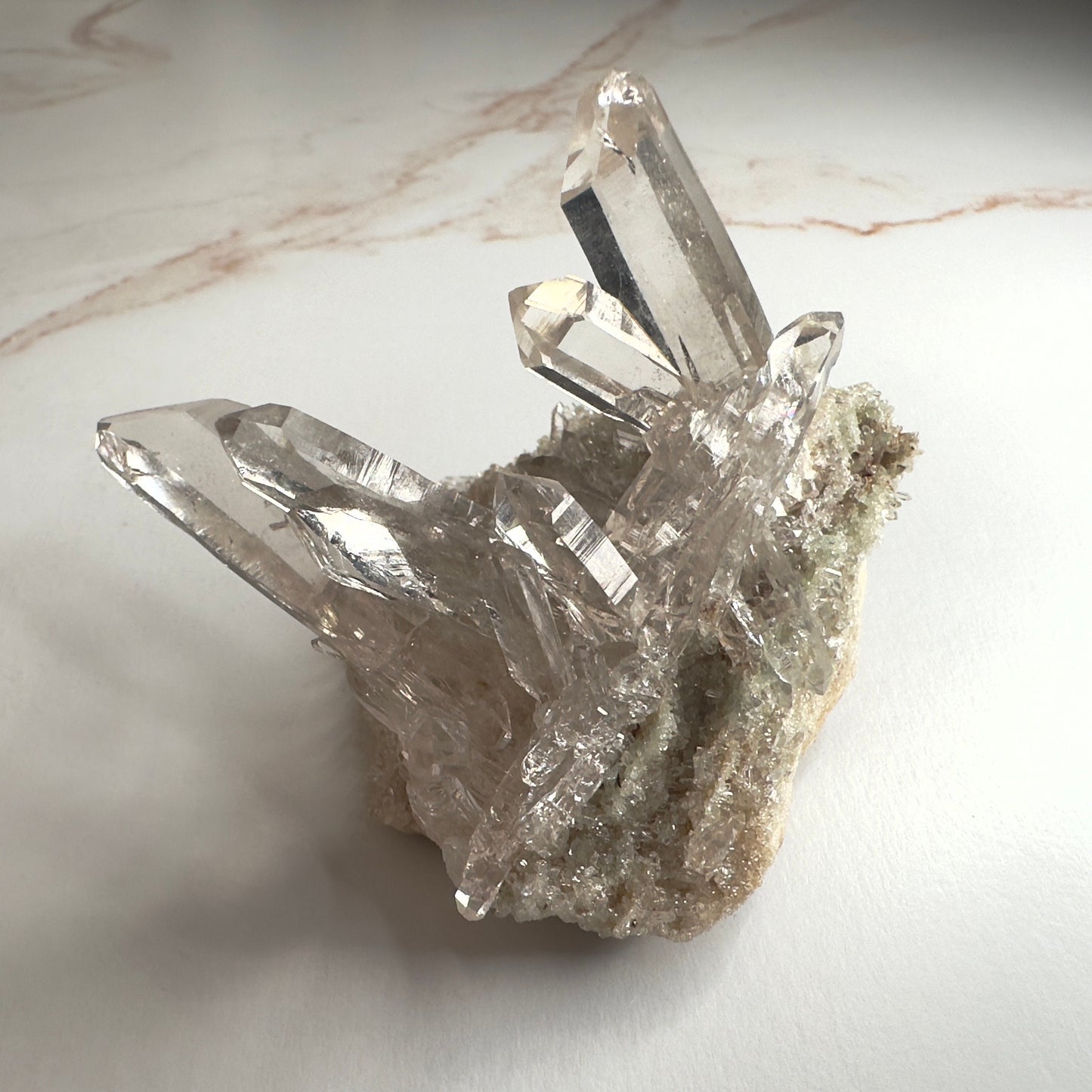 Pink Himalayan Samadhi Quartz With Chlorite High-Quality Genuine Specimen Crystal Cluster from India | Tucson Gem Show Exclusive