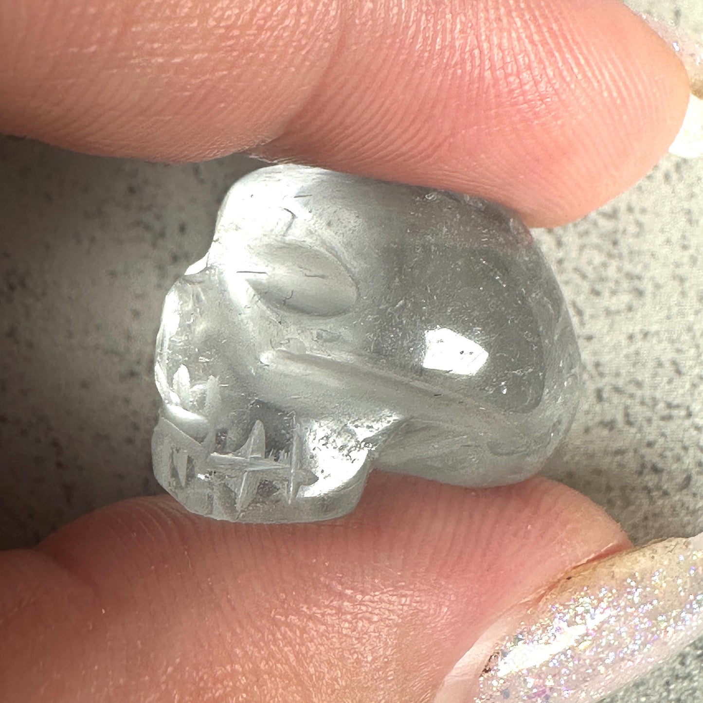 Blue Topaz Genuine Crystal Skull Carving From Brazil