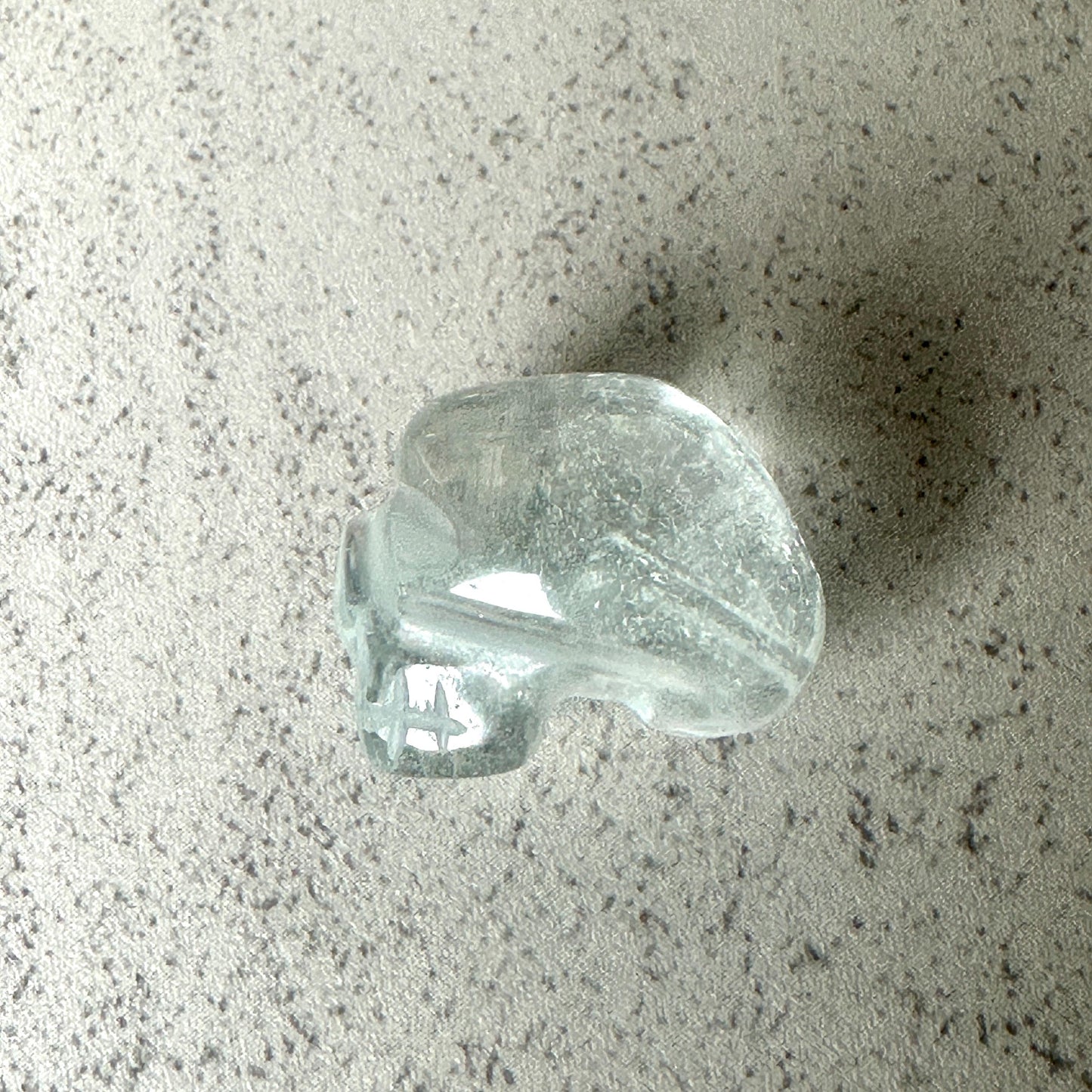 Blue Topaz Genuine Crystal Skull Carving From Brazil