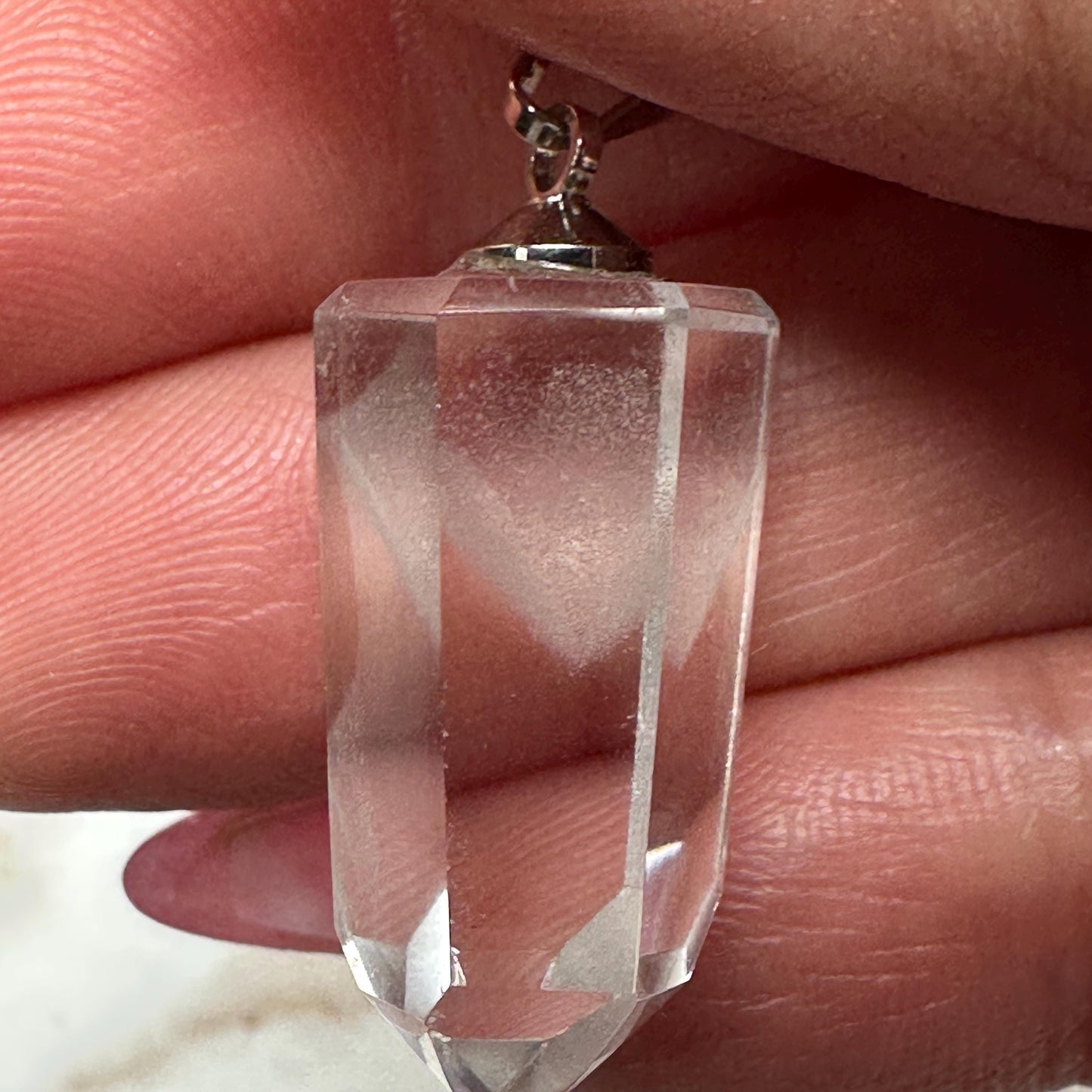 clear, quartz phantom jewelry crystal pendant for necklace.
