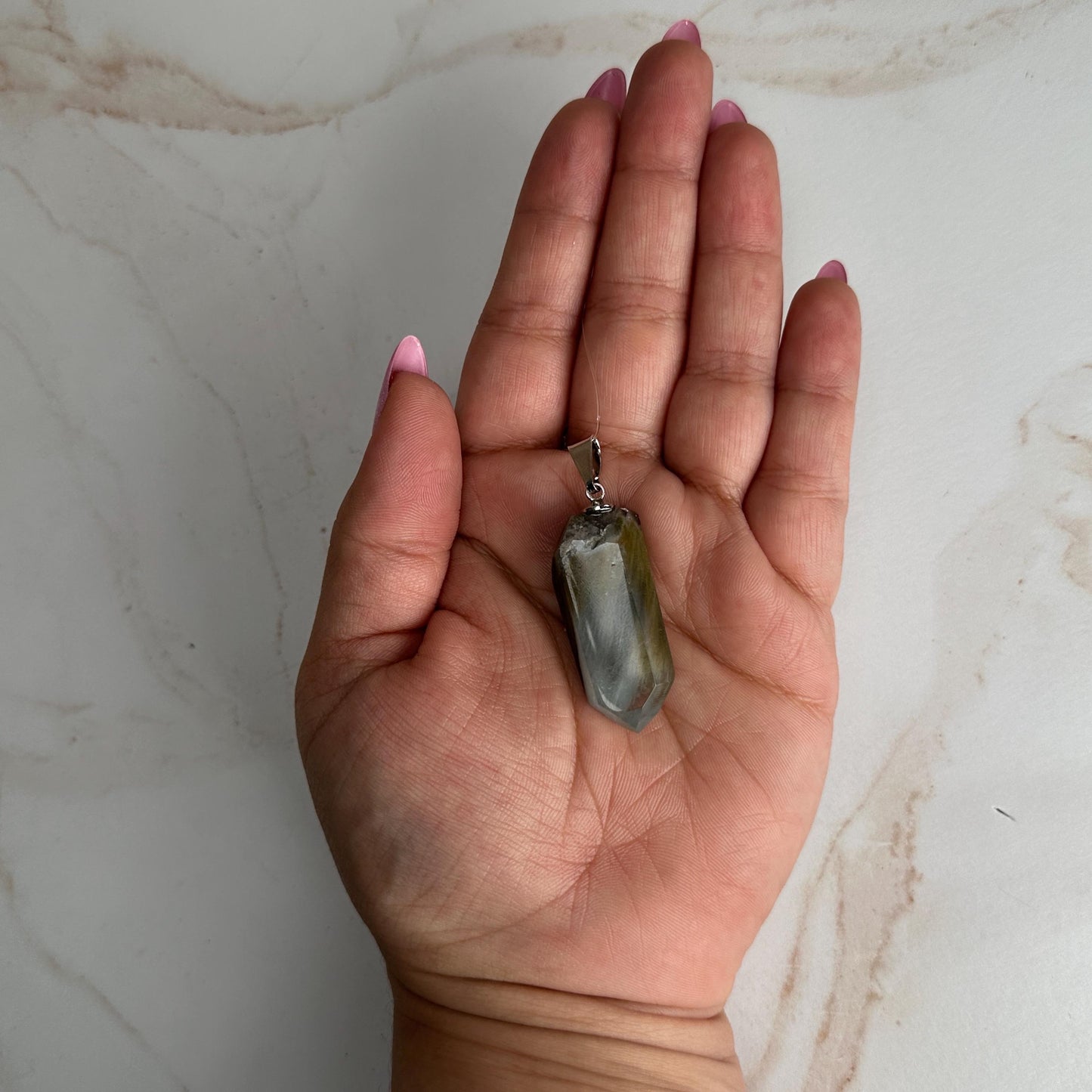 Blue Tara Quartz / Amphobile Pendant From Brazil