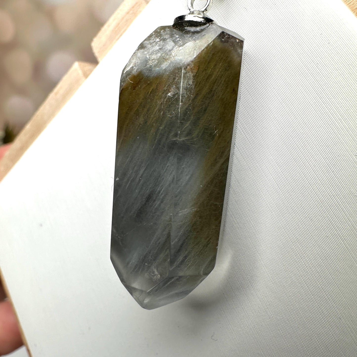 Blue Tara Quartz / Amphobile Pendant From Brazil