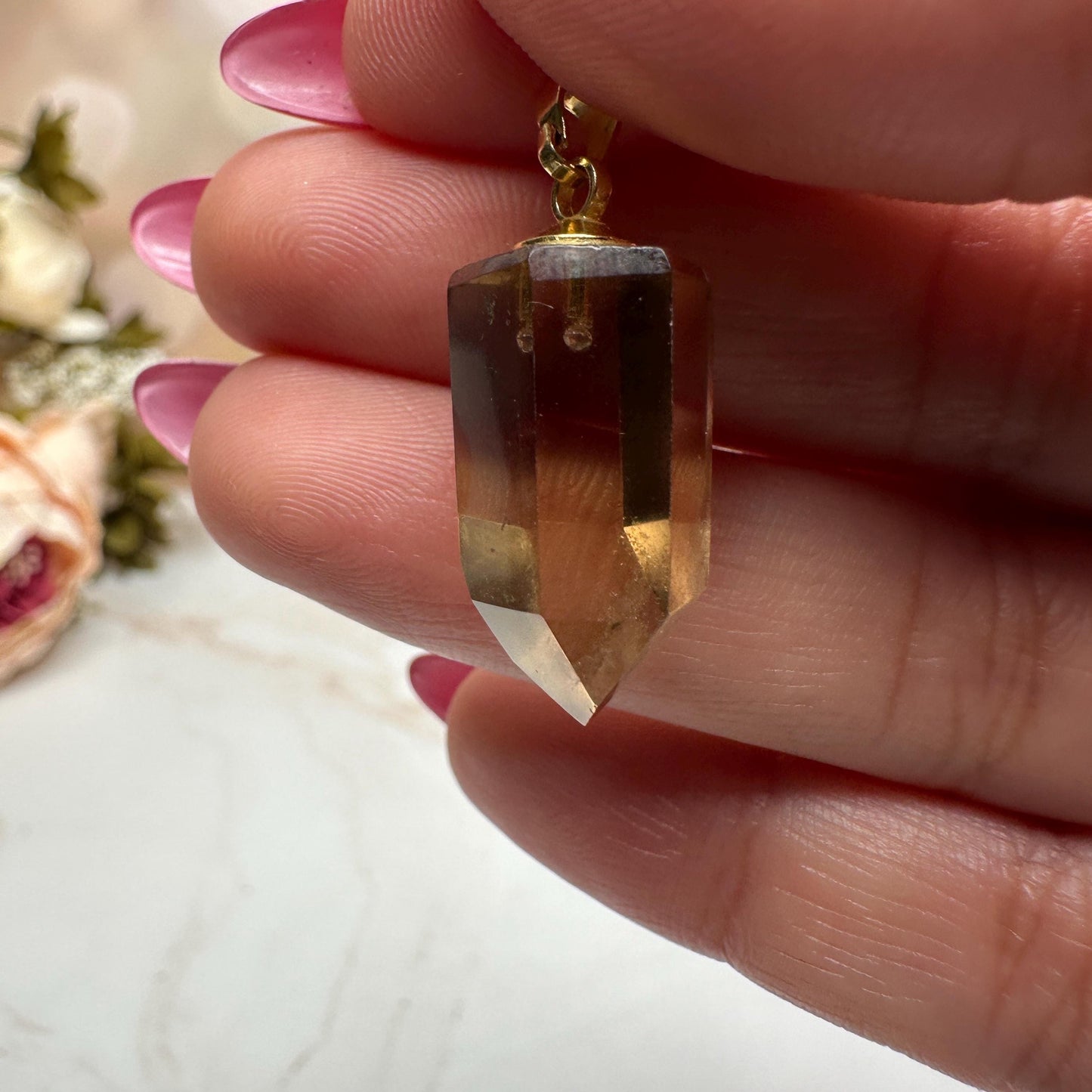 Smoky Quartz Crystal Pendant From Brazil