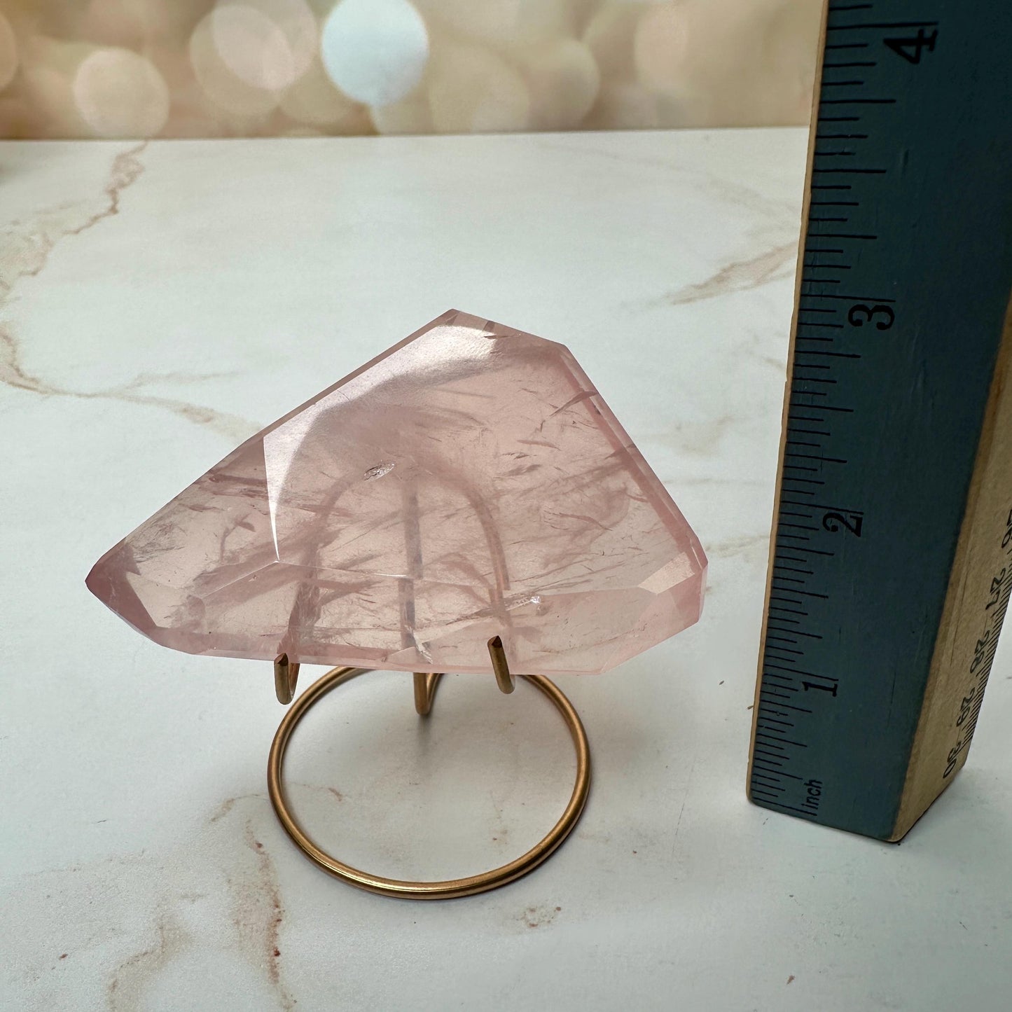 gemmy high quality pink rose Quartz on stand from Brazil aaa