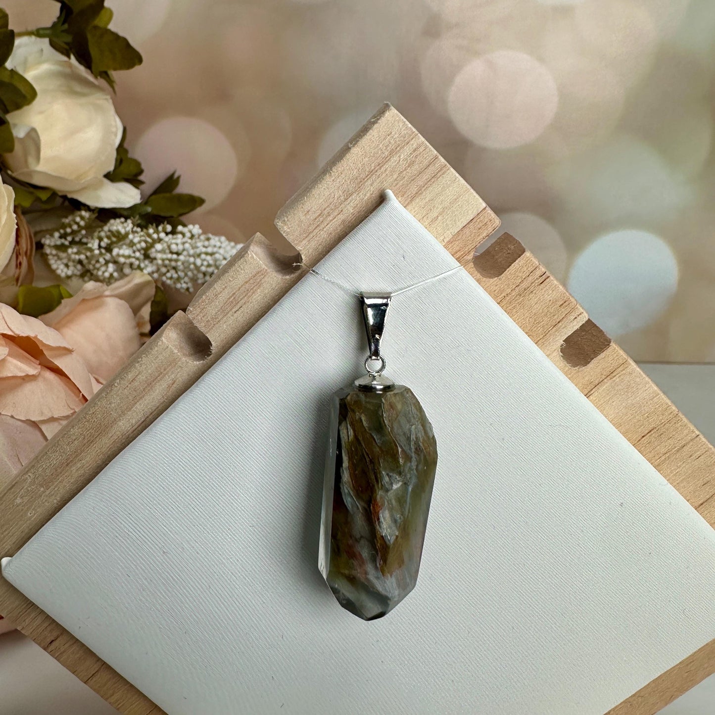 Blue Tara Quartz / Amphobile Pendant From Brazil