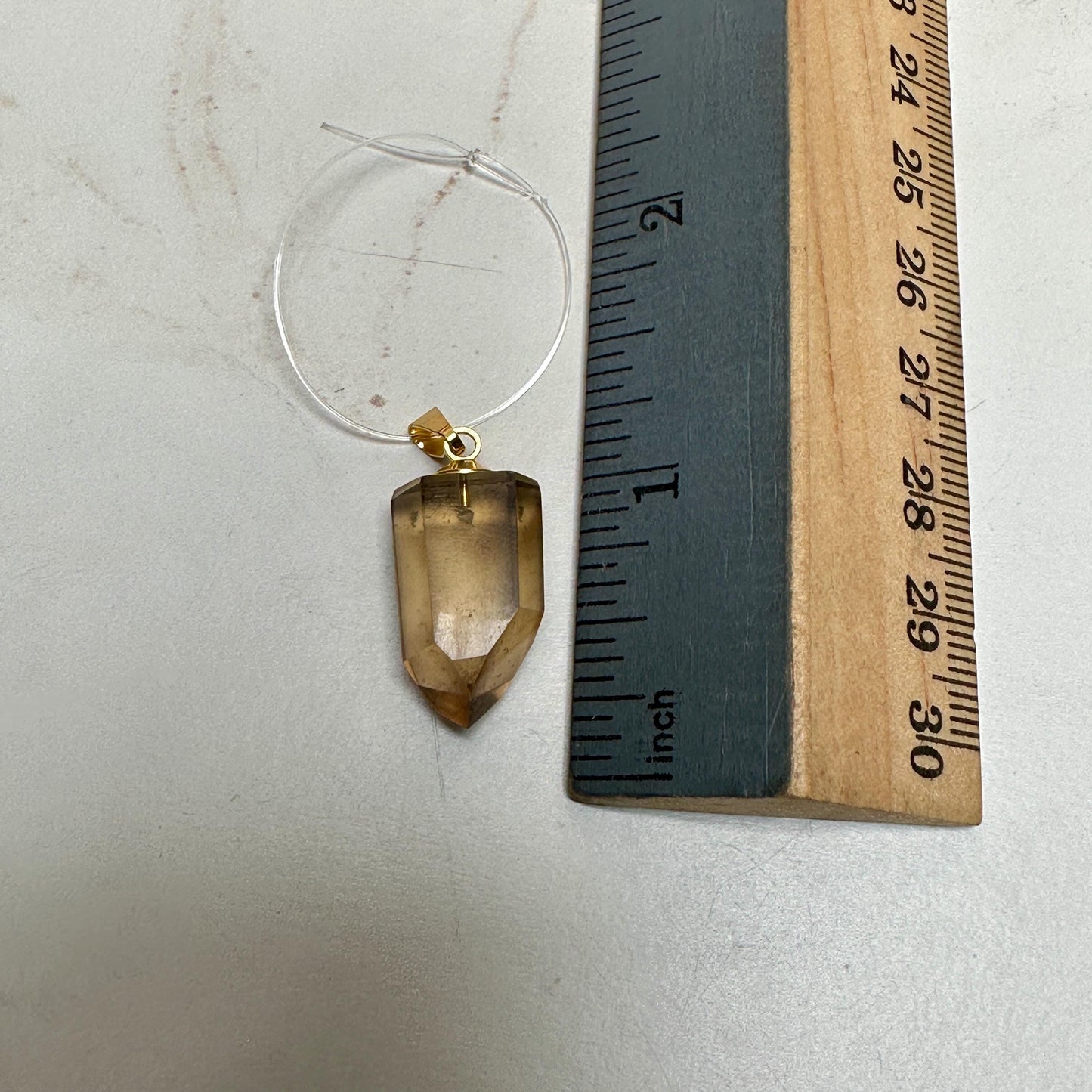 Smoky Quartz Crystal Pendant From Brazil