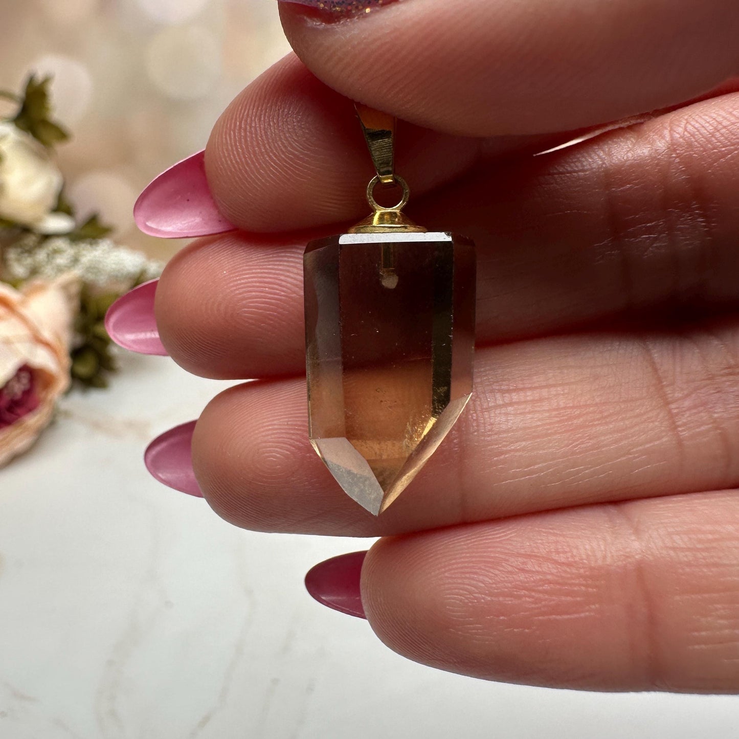 Smoky Quartz Crystal Pendant From Brazil