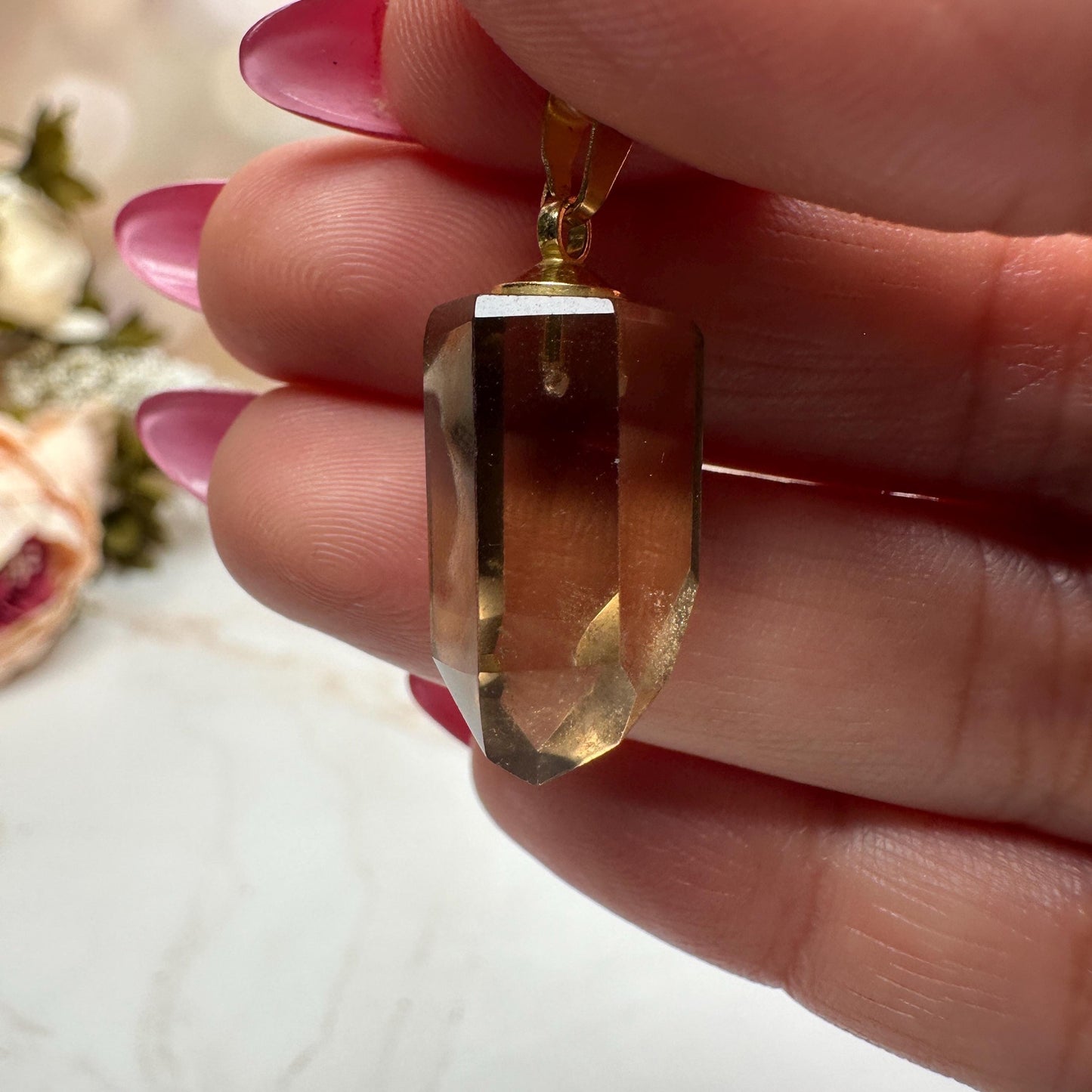 Smoky Quartz Crystal Pendant From Brazil