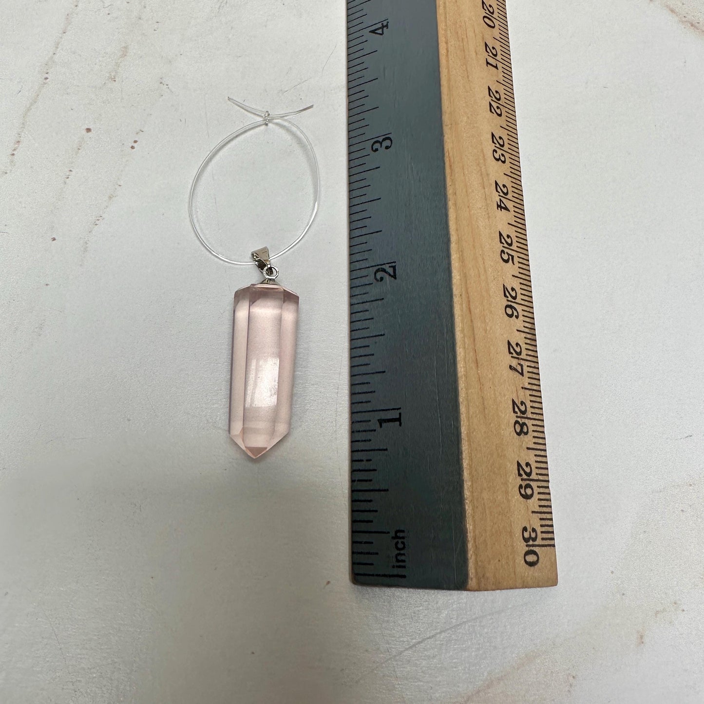 Rose quartz Crystal point pendant from Brazil
