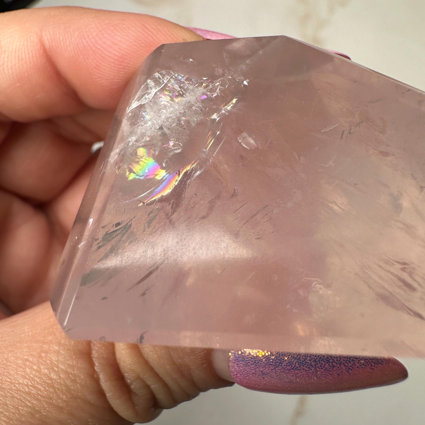 gemmy high quality pink rose Quartz on stand from Brazil aaa