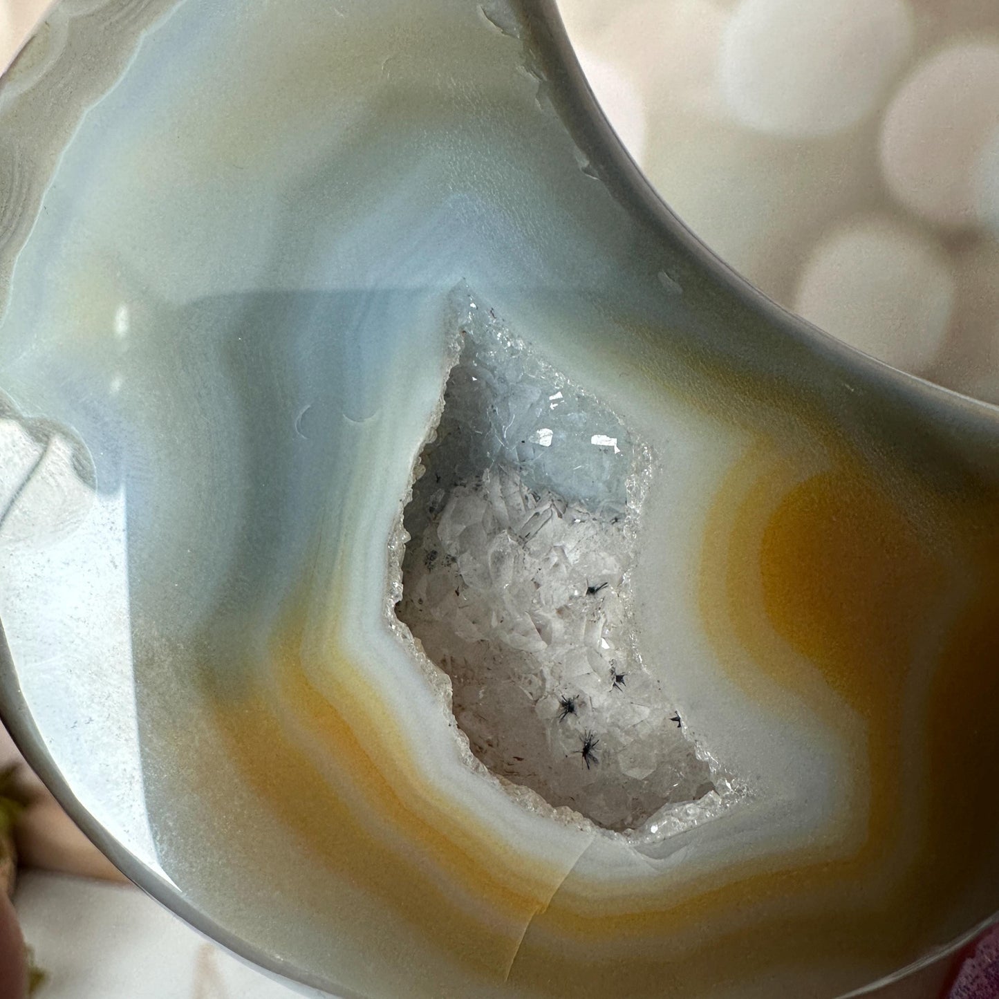 Bi-Colored Agate Moon From Brazil | Tucson Gem Show Exclusive