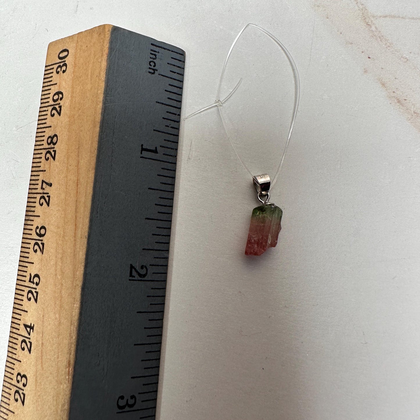 Dainty Watermelon Tourmaline Pendant | Raw High-Quality Exquisite Crystal Jewelry for Necklace