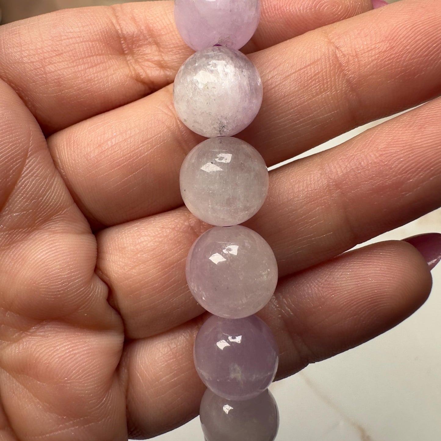 Kunzite Bracelet With Cat-Eye Flash From Brazil In 11.3mm