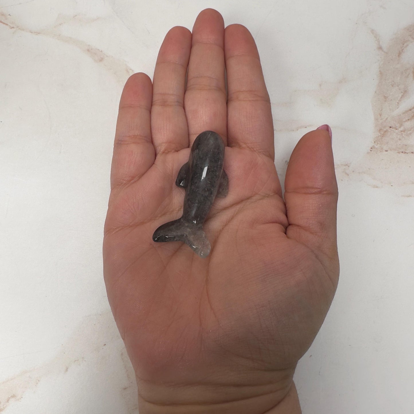 Gorgeous Blue Tara Quartz Whale Carving Amphibole Animal From Brazil | Tucson Gem Show Exclusive