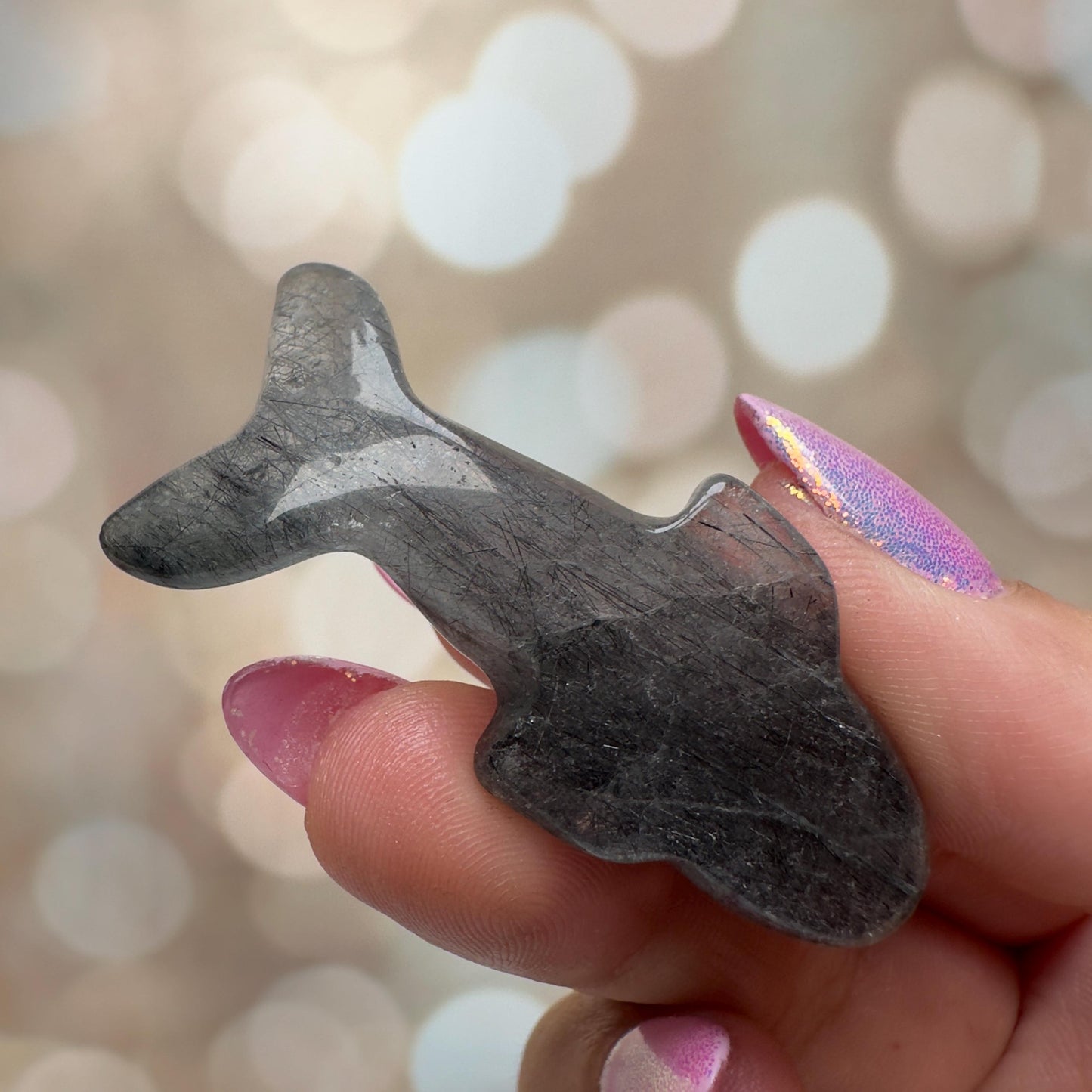 Gorgeous Blue Tara Quartz Whale Carving Amphibole Animal From Brazil | Tucson Gem Show Exclusive