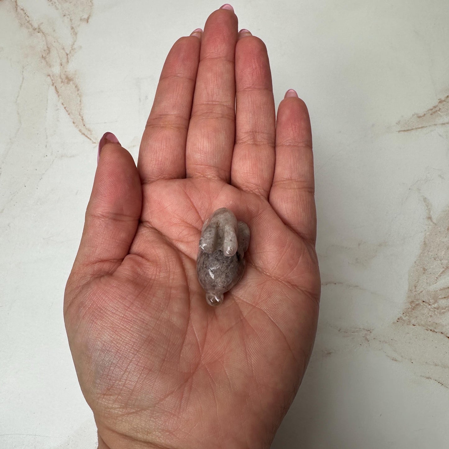 Pink Lithum Quartz Mini Rabbit Crystal Animal Carving From Brazil
