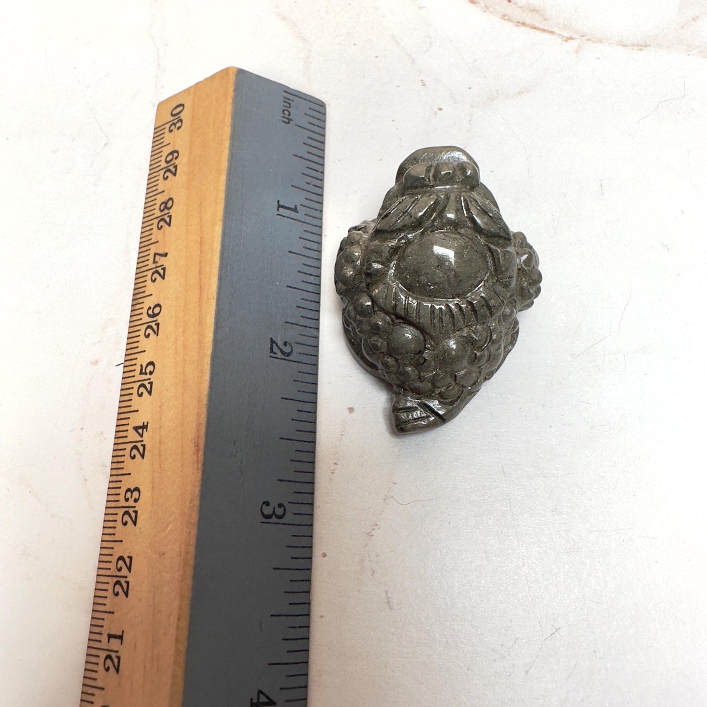 Mini Money Toad In Pyrite Master Carved | Pocket size