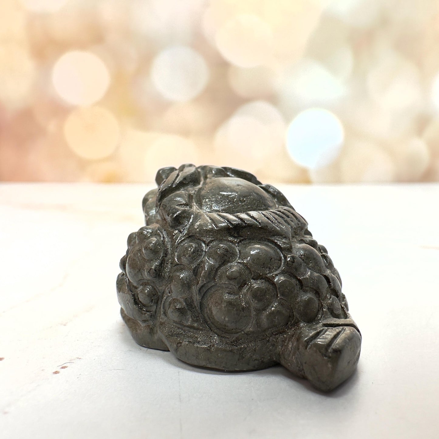 Mini Money Toad In Pyrite Master Carved | Pocket size