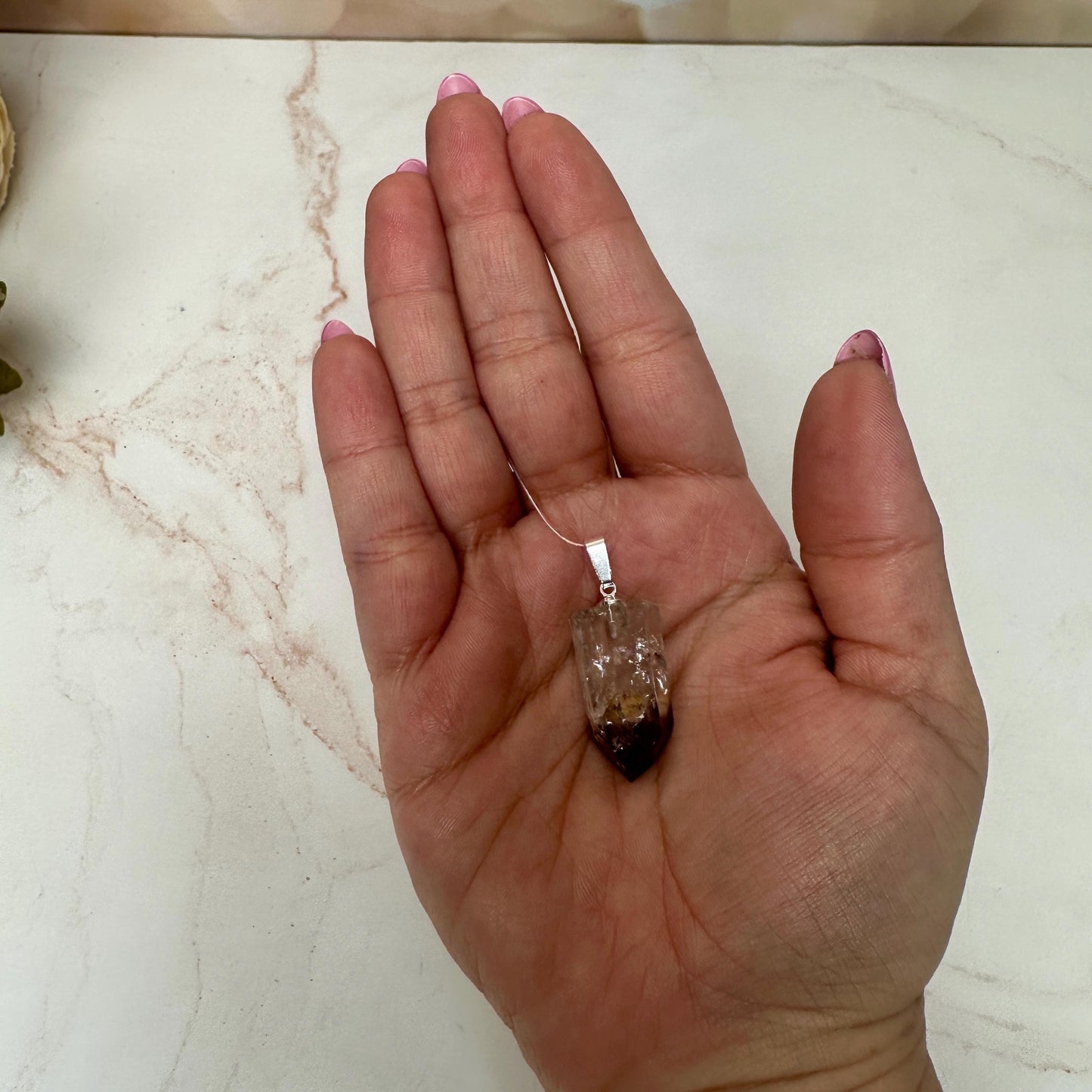 Pink Lithium Quartz Pendant | High-Quality Brazilian Crystal Jewelry for Necklace