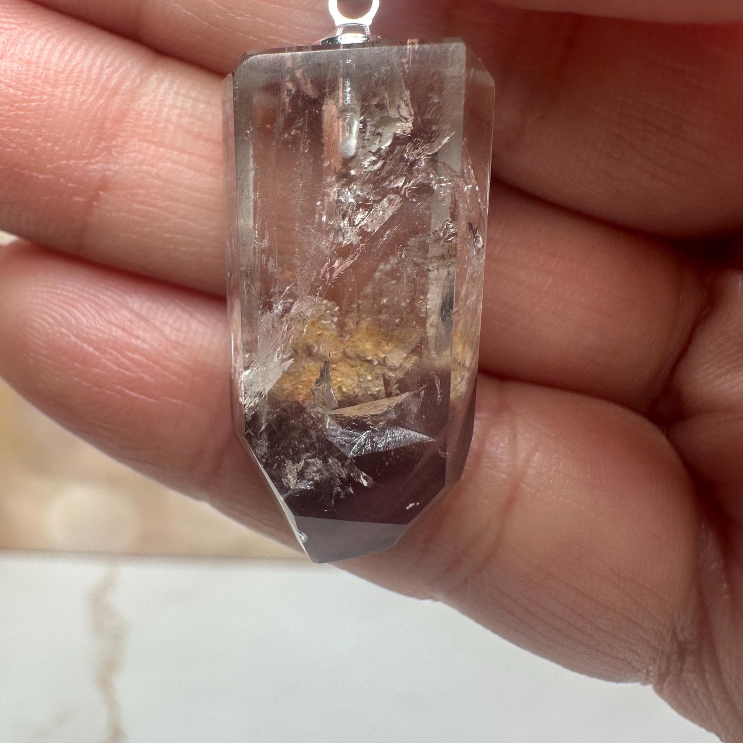 Pink Lithium Quartz Pendant | High-Quality Brazilian Crystal Jewelry for Necklace