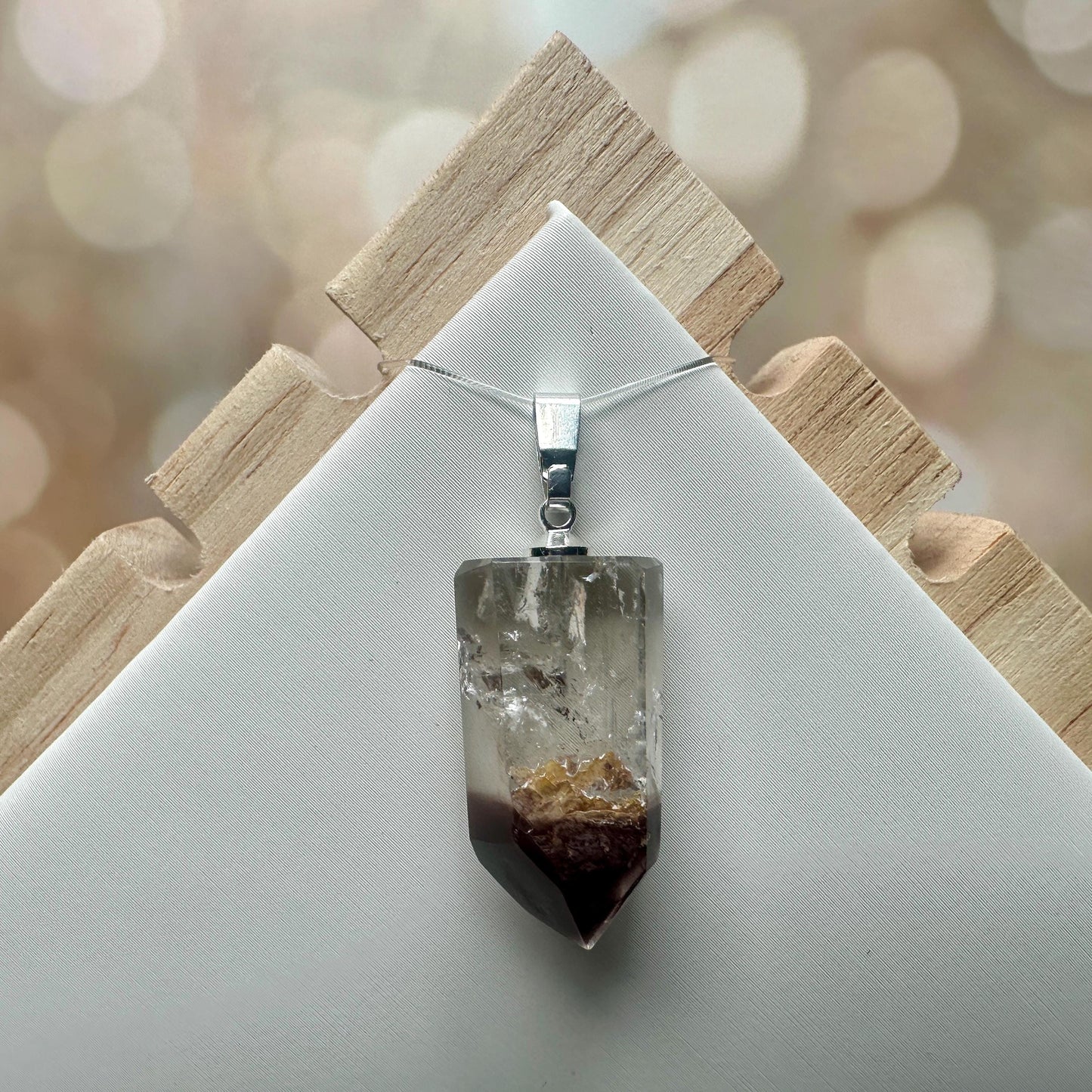 Pink Lithium Quartz Pendant | High-Quality Brazilian Crystal Jewelry for Necklace