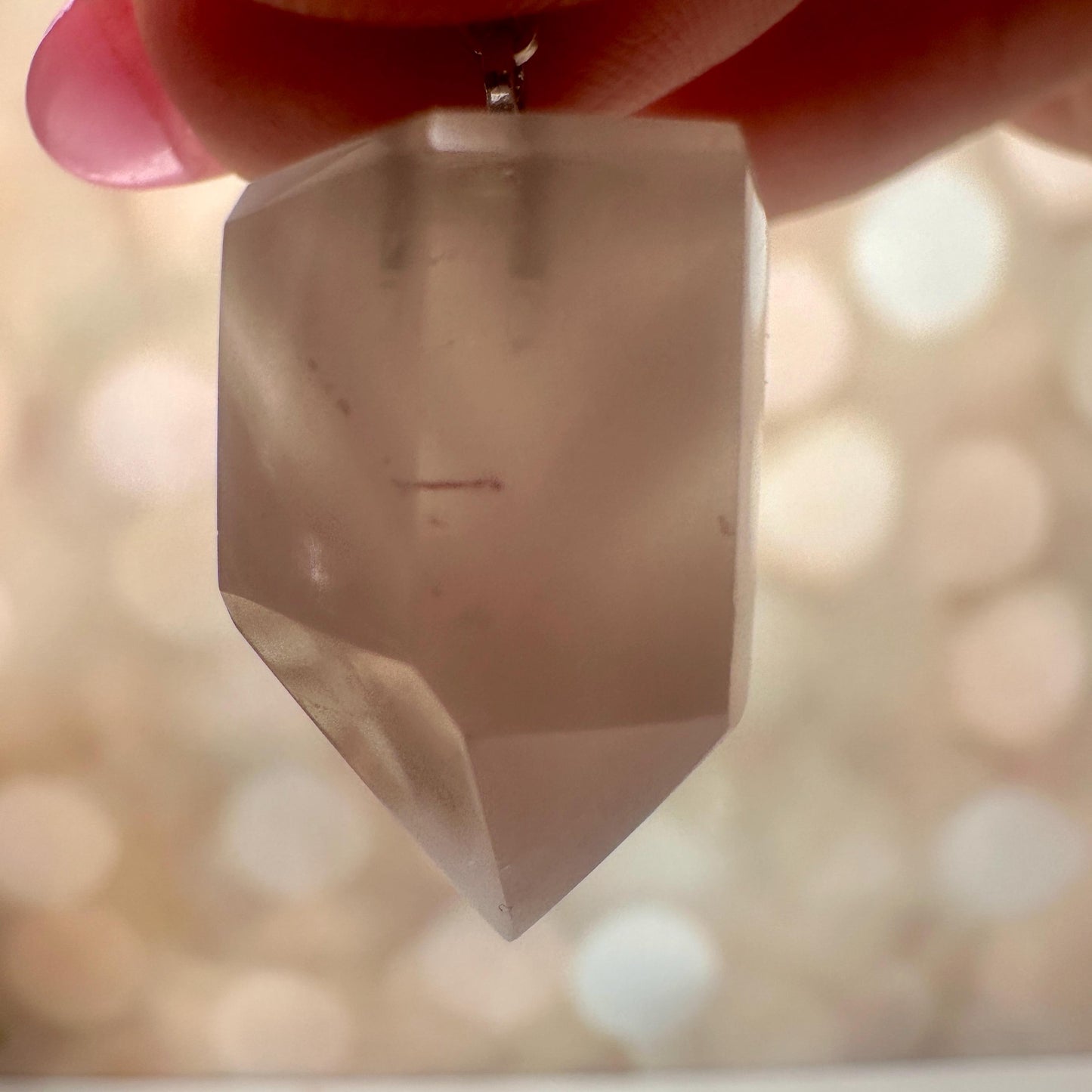 Pink Lithium Quartz Pendant | High-Quality Brazilian Crystal Jewelry for Necklace