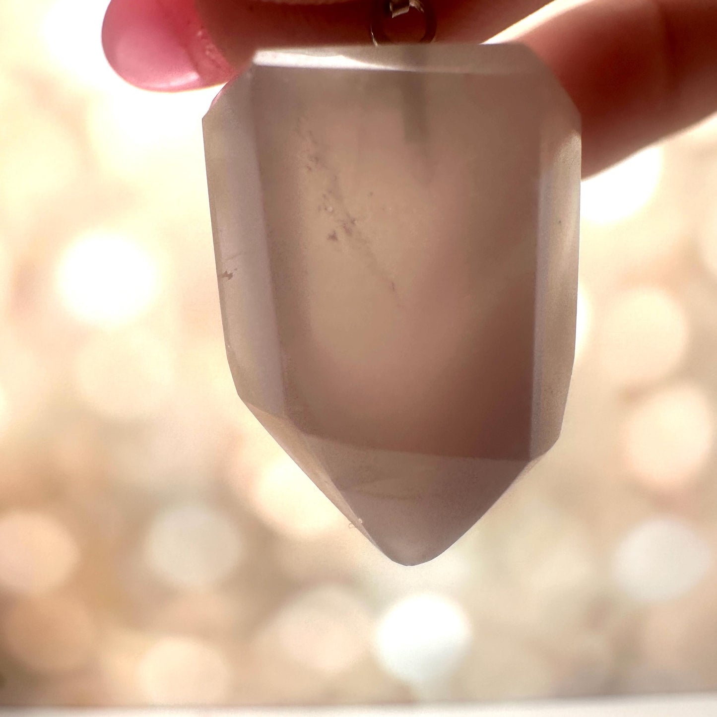 Pink Lithium Quartz Pendant | High-Quality Brazilian Crystal Jewelry for Necklace