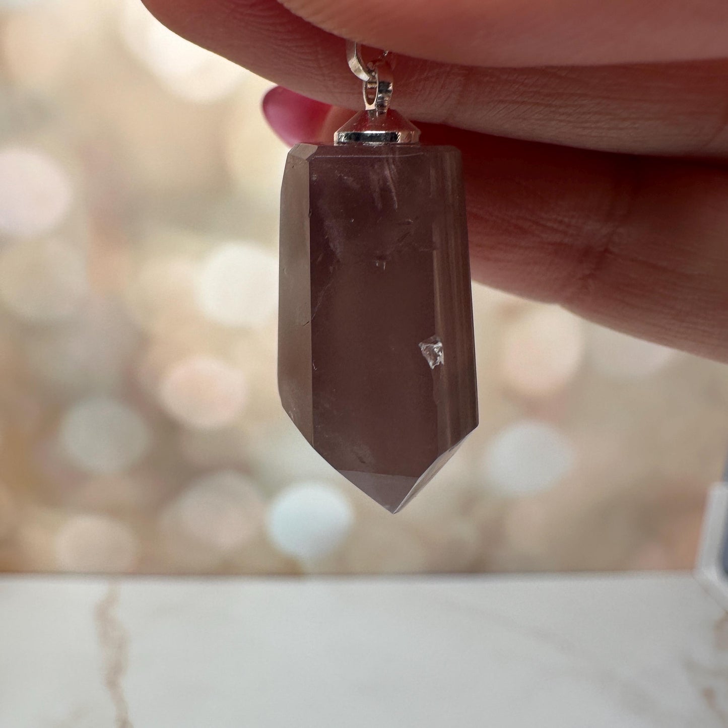 Pink Lithium Quartz Pendant | High-Quality Brazilian Crystal Jewelry for Necklace