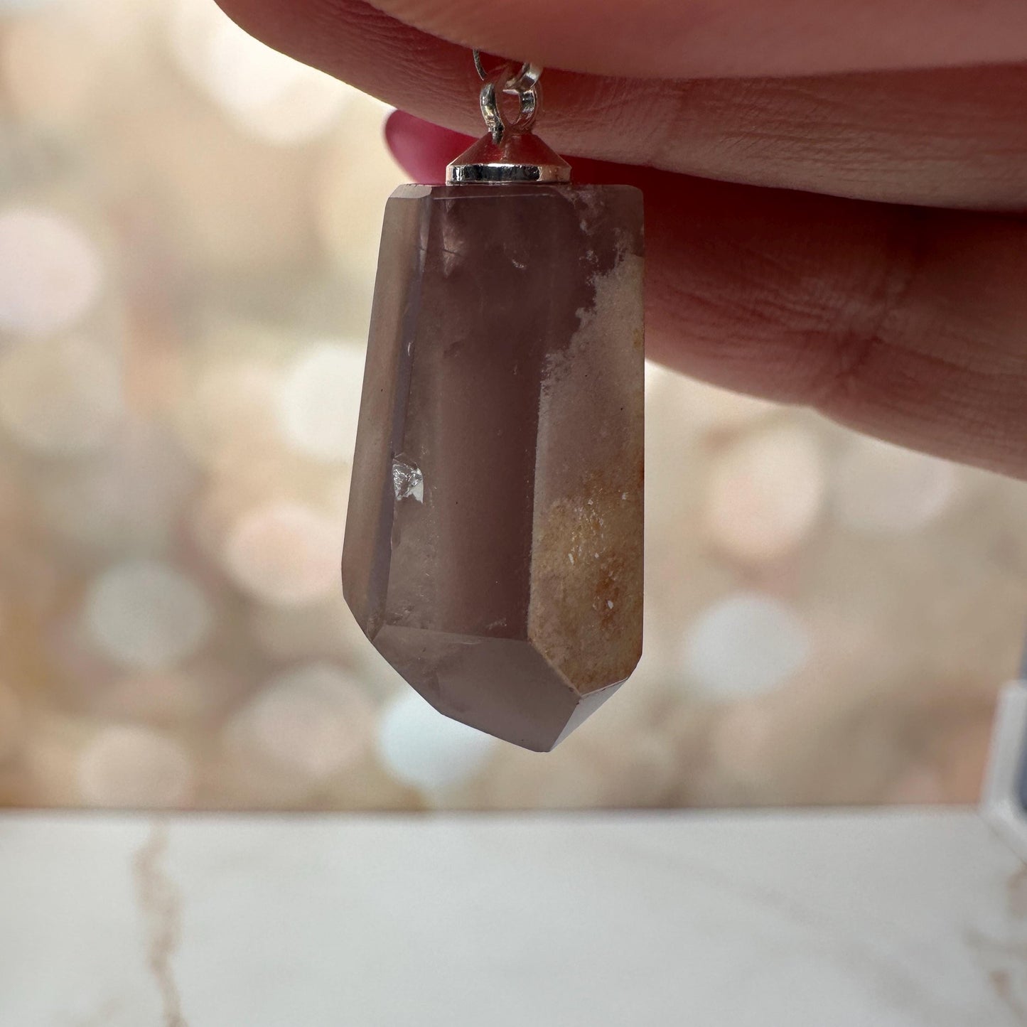 Pink Lithium Quartz Pendant | High-Quality Brazilian Crystal Jewelry for Necklace