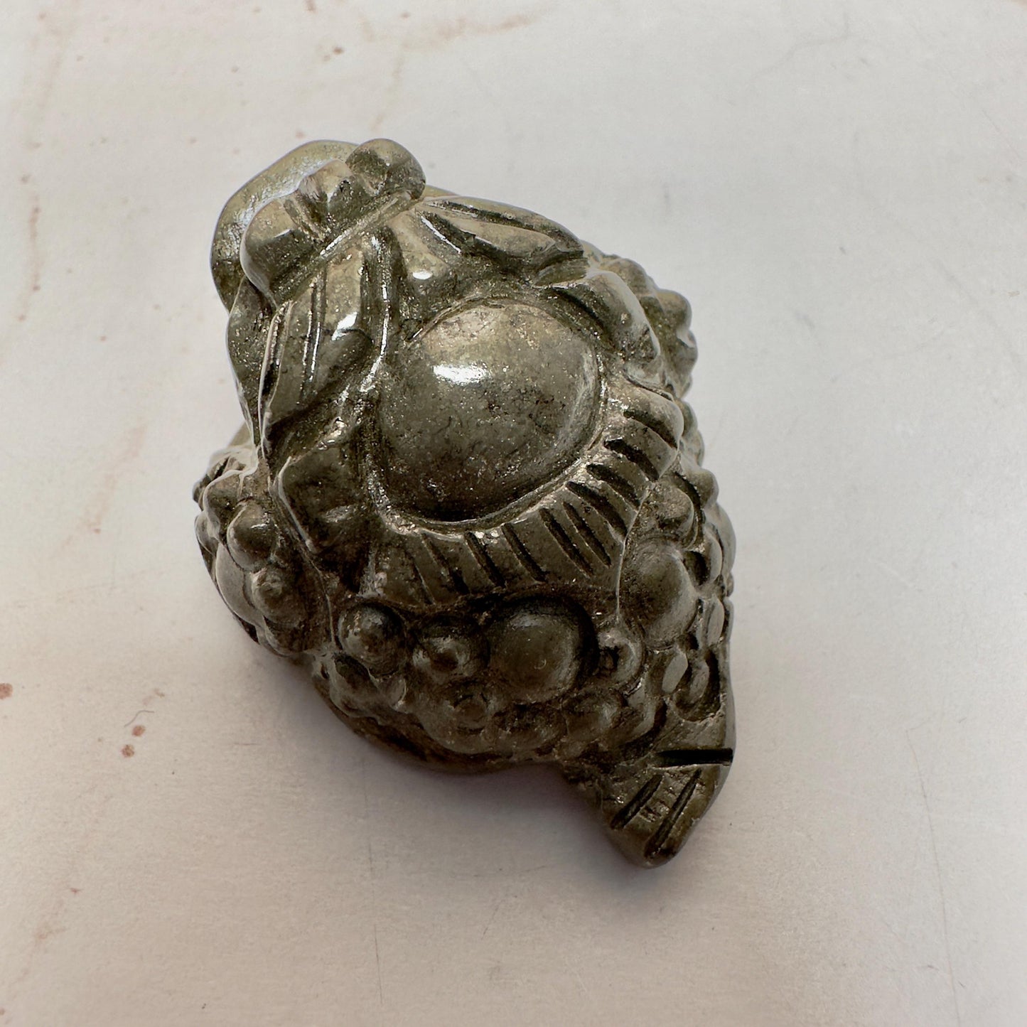 Mini Money Toad In Pyrite Master Carved | Pocket size