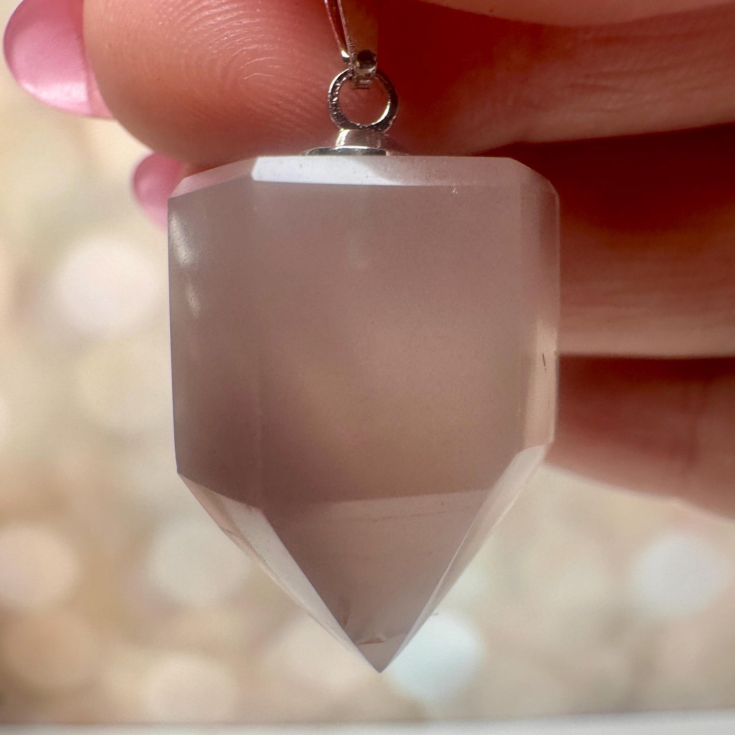 Pink Lithium Quartz Pendant | High-Quality Brazilian Crystal Jewelry for Necklace