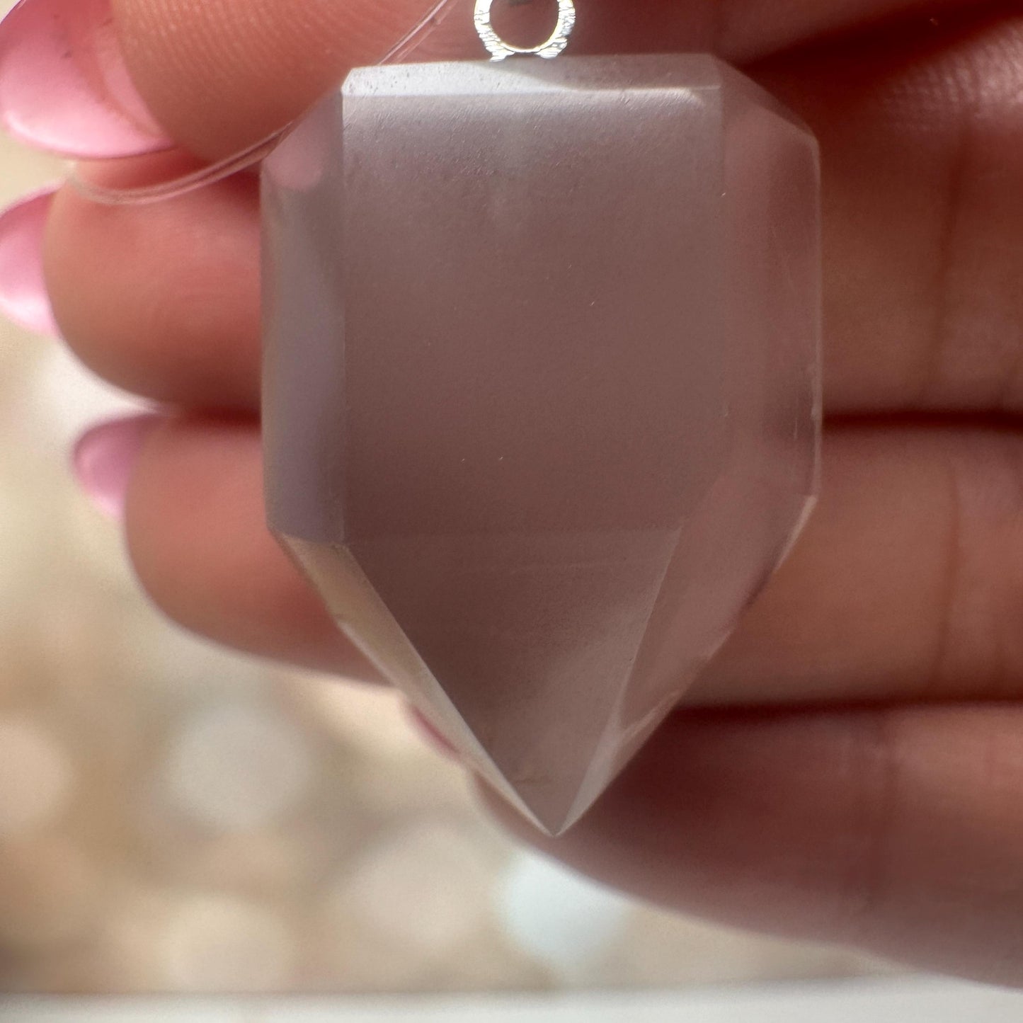 Pink Lithium Quartz Pendant | High-Quality Brazilian Crystal Jewelry for Necklace