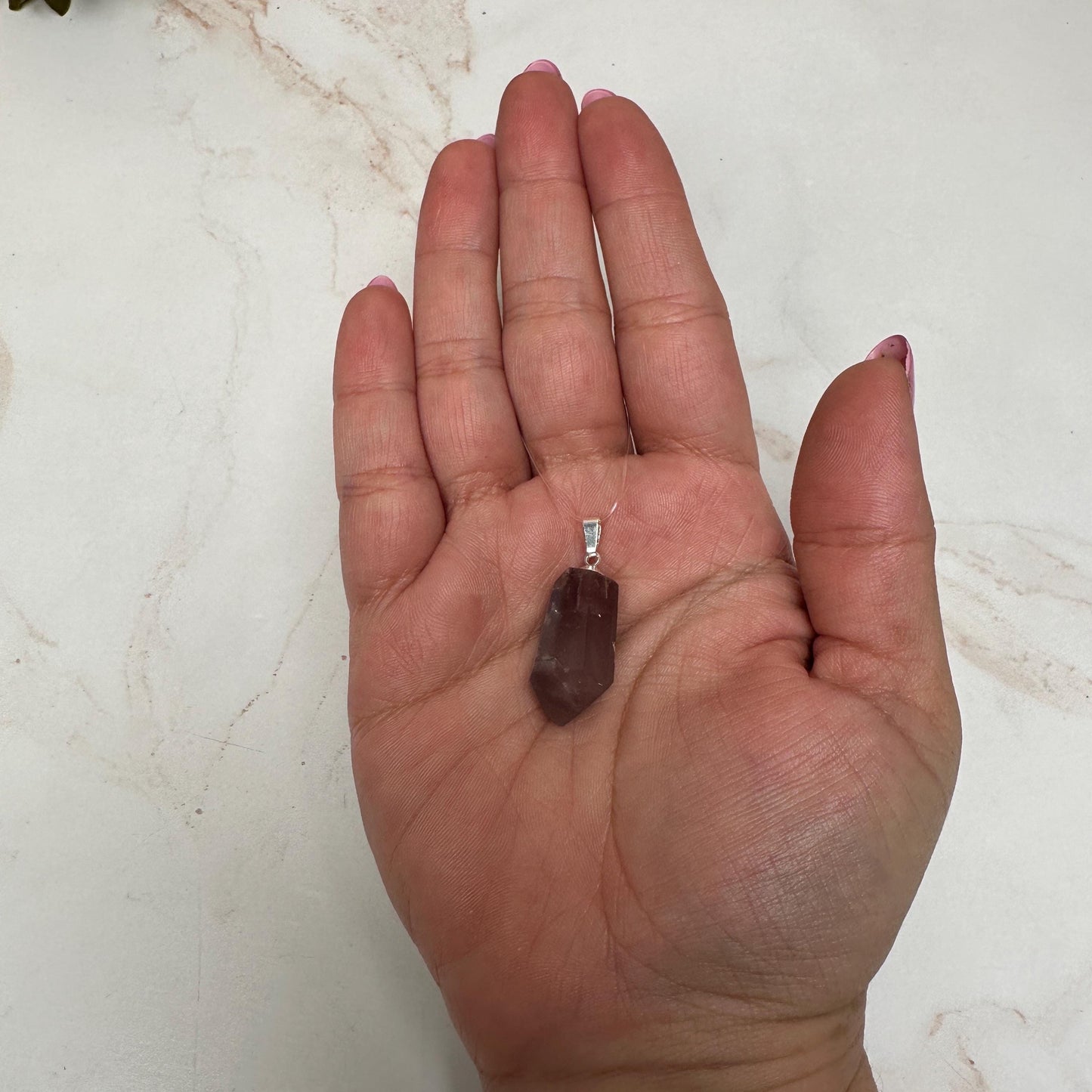 Pink Lithium Quartz Pendant | High-Quality Brazilian Crystal Jewelry for Necklace