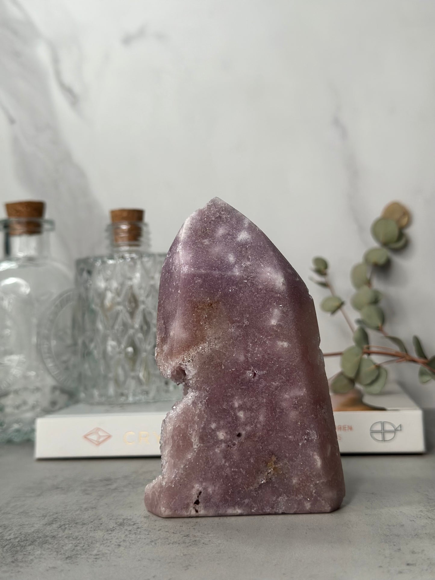 Pink Amethyst Tower/Point High-Quality Extra Druzy Purple Bubble Botryoidal Crystal From Brazil