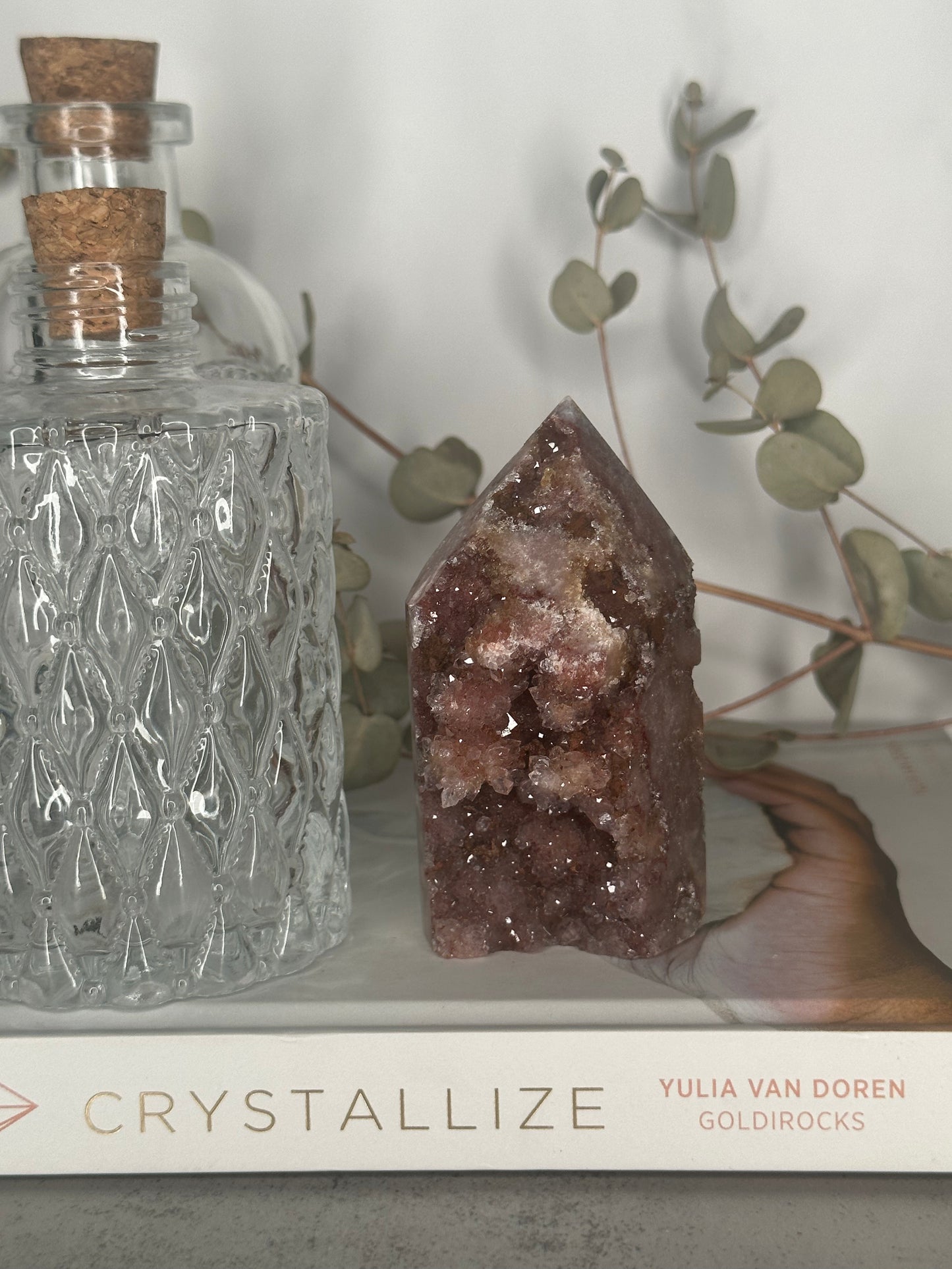 Pink Amethyst Tower/Point High-Quality Genuine Extra Druzy With Banding From Brazil